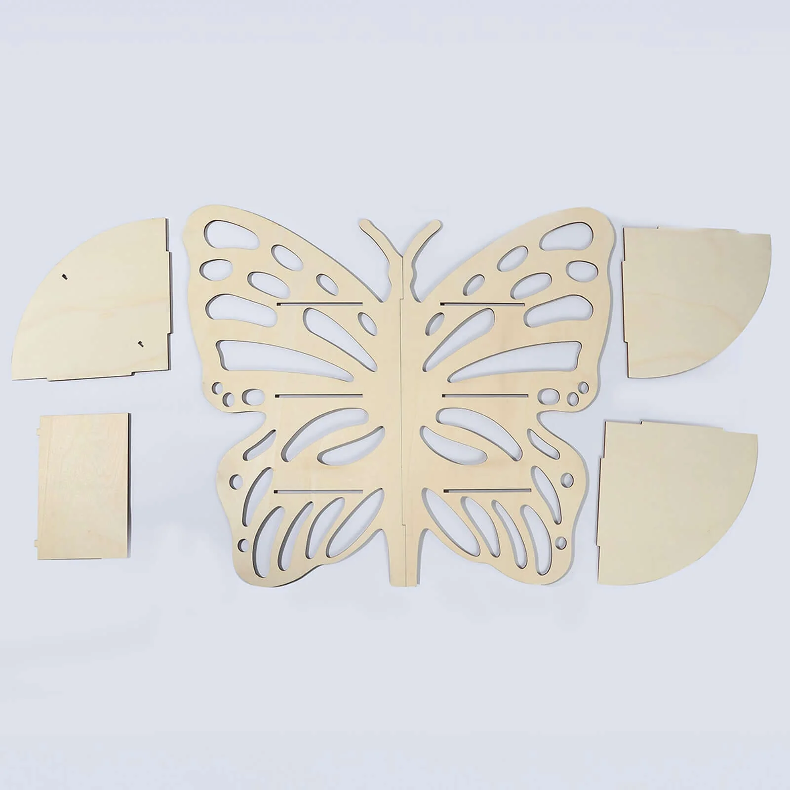 3-Tier Wooden Cupcake Stand 24" Butterfly Design Natural - Rustic Dessert Display Shelf Rack - Image 12