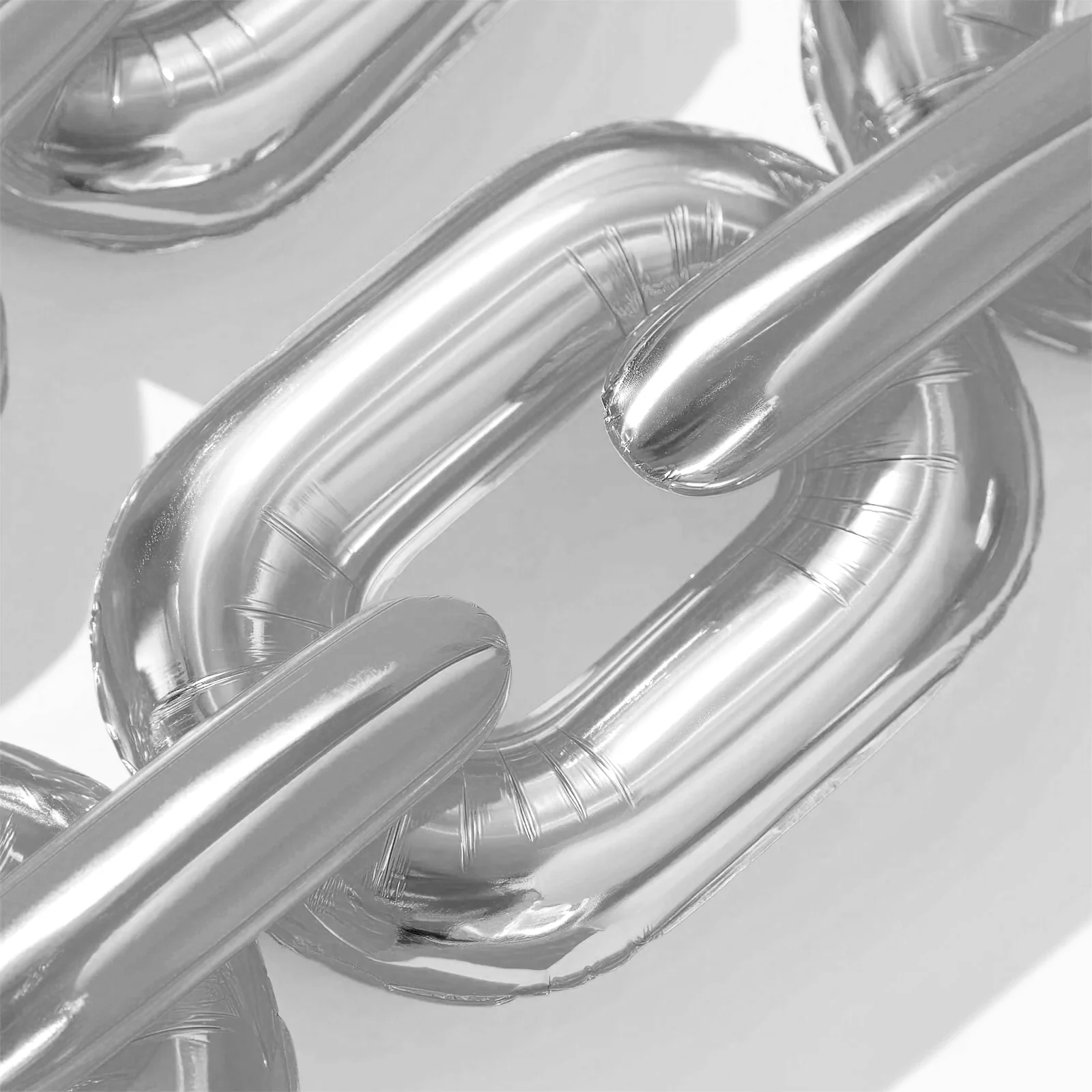 30 Pack 24" Silver Chain Foil Balloons – 90s Hip Hop Party Decorations – Jumbo Link Balloons for Arches & Backdrops Up to 44ft Long Foil Mylar Balloons - Image 2