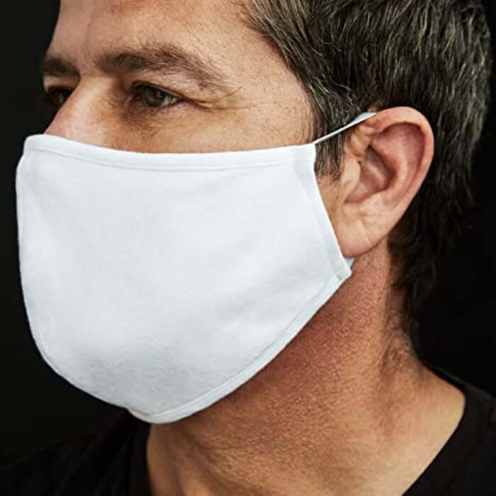 30 Pack White Cotton Face Mask, Reusable Fabric Masks With Soft Ear Loops 3 Ply - Image 10