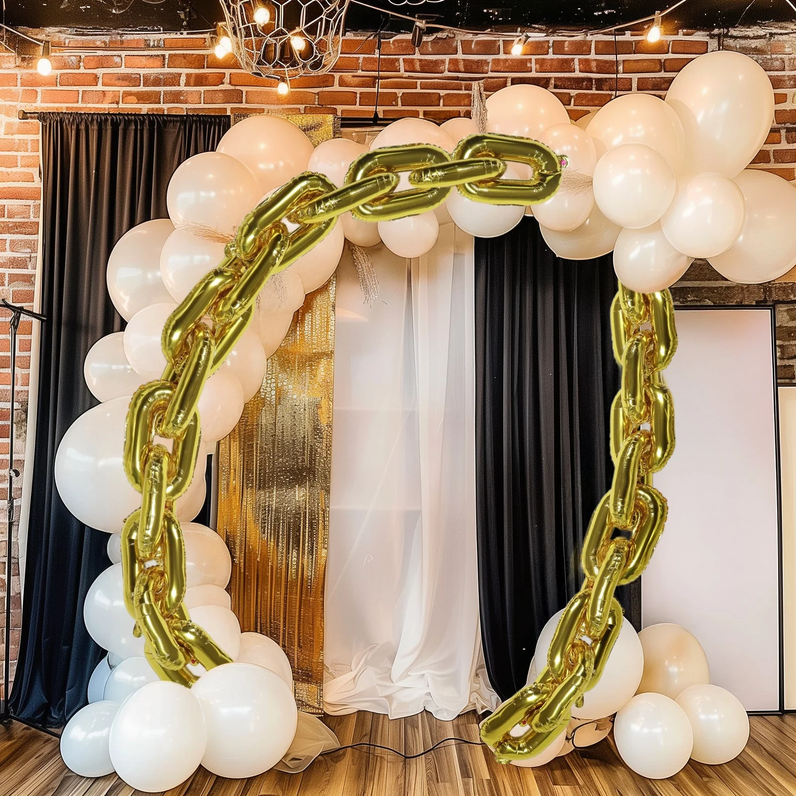 30 Pack Gold Chain Link Balloons – Durable Foil Balloon connect up to 16ft for Parties & Events - Image 8