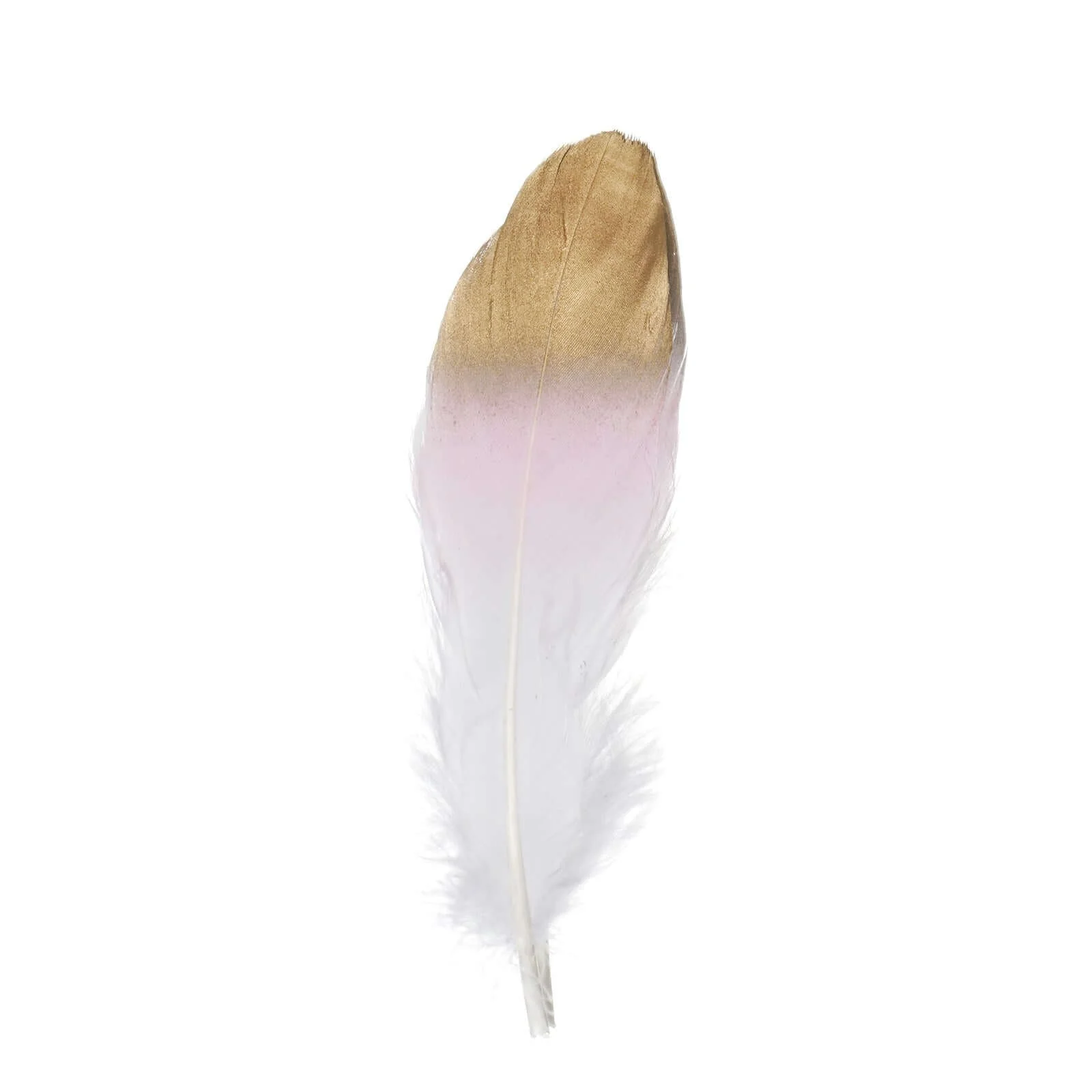 30-Pack Real Goose Feathers Dual Tone Metallic Gold Tip Design Blush White - Craft Feathers for Party Decorations - Image 7