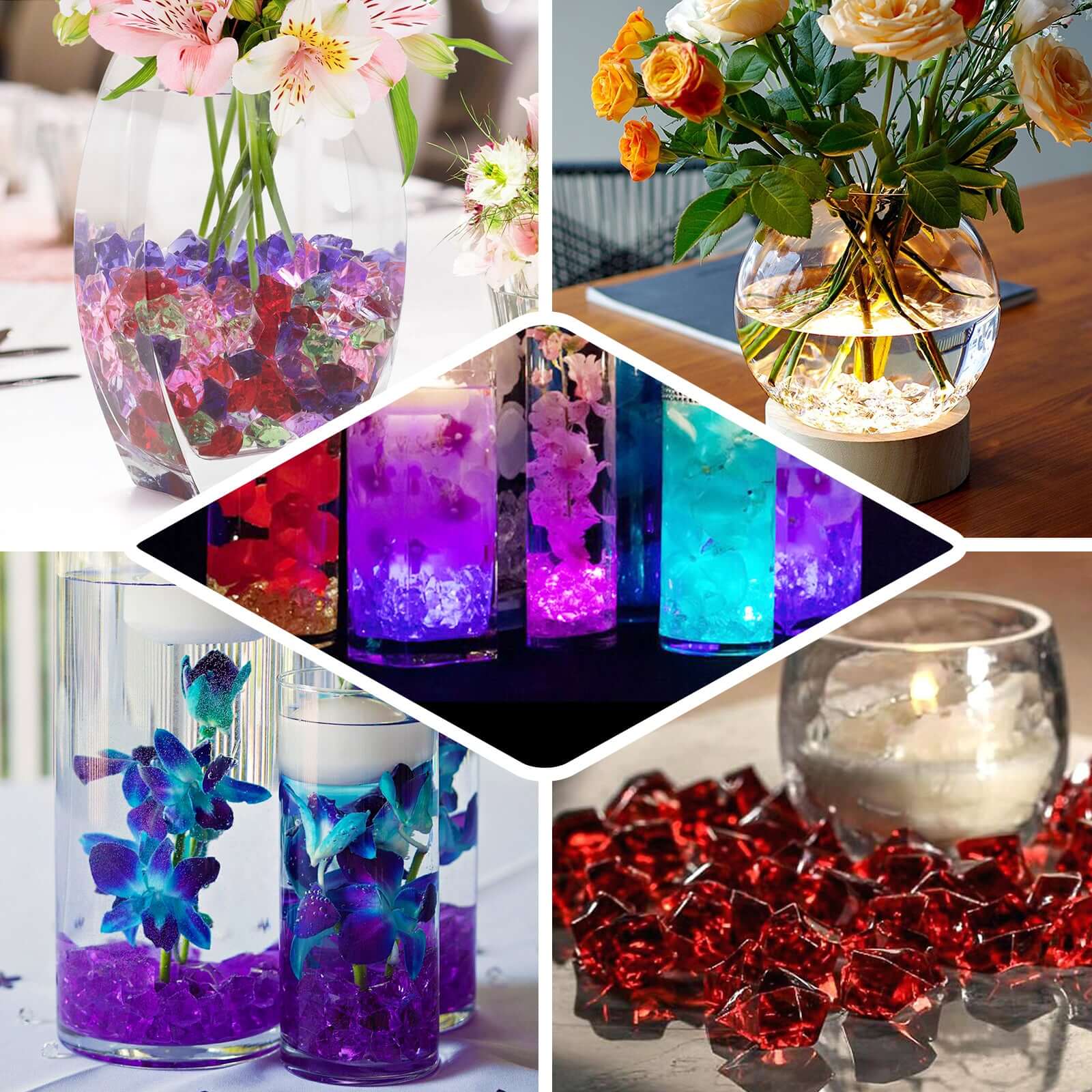 300 Pcs Clear Acrylic Ice Bead Vase Fillers Large - DIY Craft Crystals - Image 5