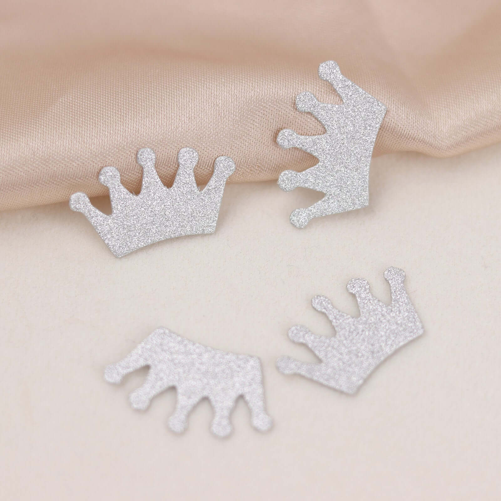 300 Pcs Glitter Princess Crown Paper Confetti Double-Sided Silver, Baby Shower Party Table Scatters - Decorative and Sparkling Design - Image 14