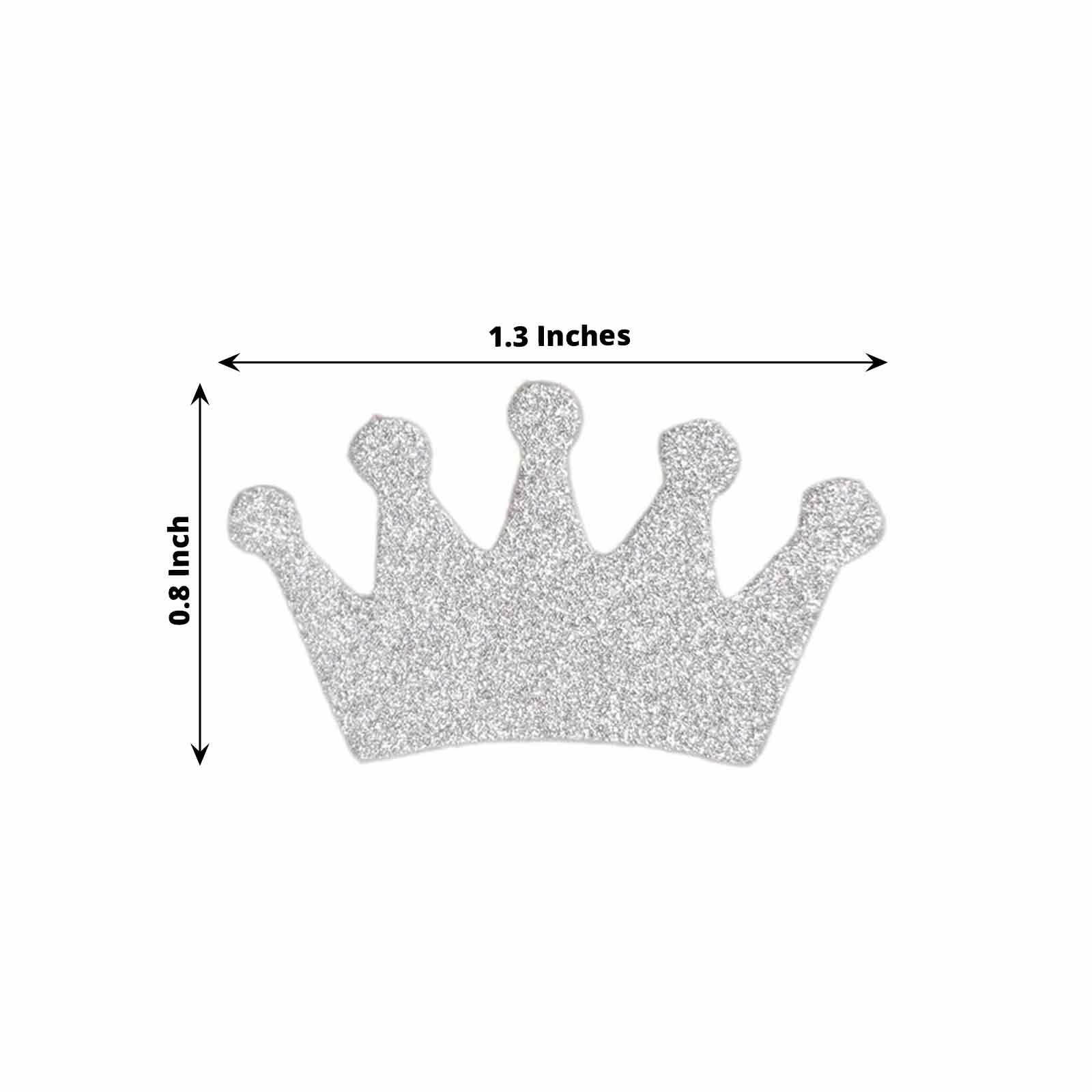 300 Pcs Glitter Princess Crown Paper Confetti Double-Sided Silver, Baby Shower Party Table Scatters - Decorative and Sparkling Design - Image 3
