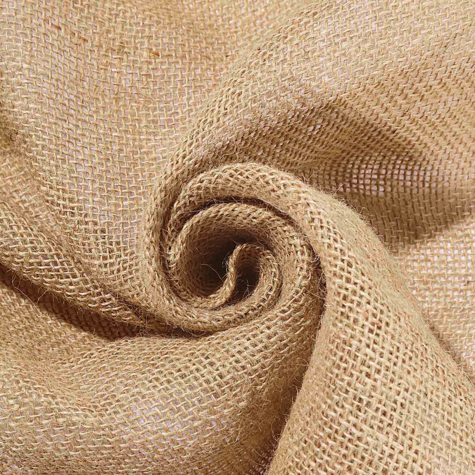 Natural Jute Burlap Aisle Runner with White Floral Lace Borders 30ft - Image 8