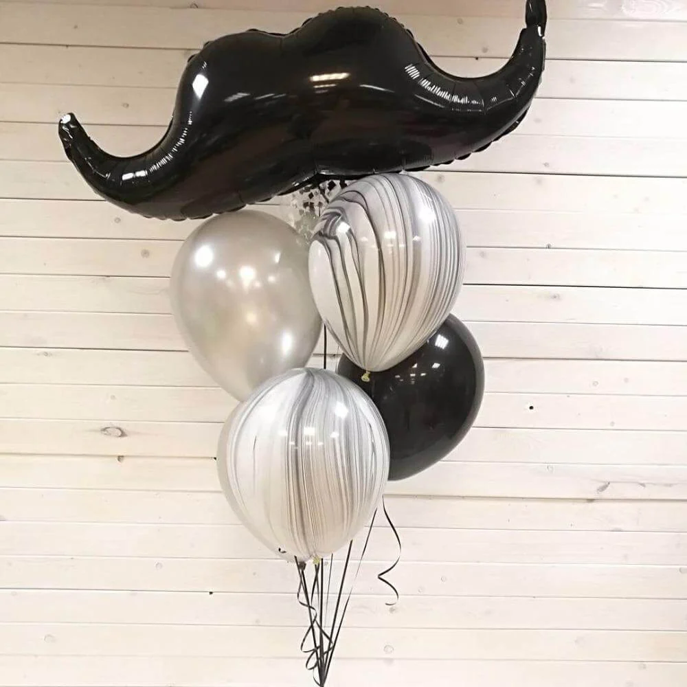 Black Mustache Shaped Mylar Balloon, Foil Party Balloons 31" - Image 15