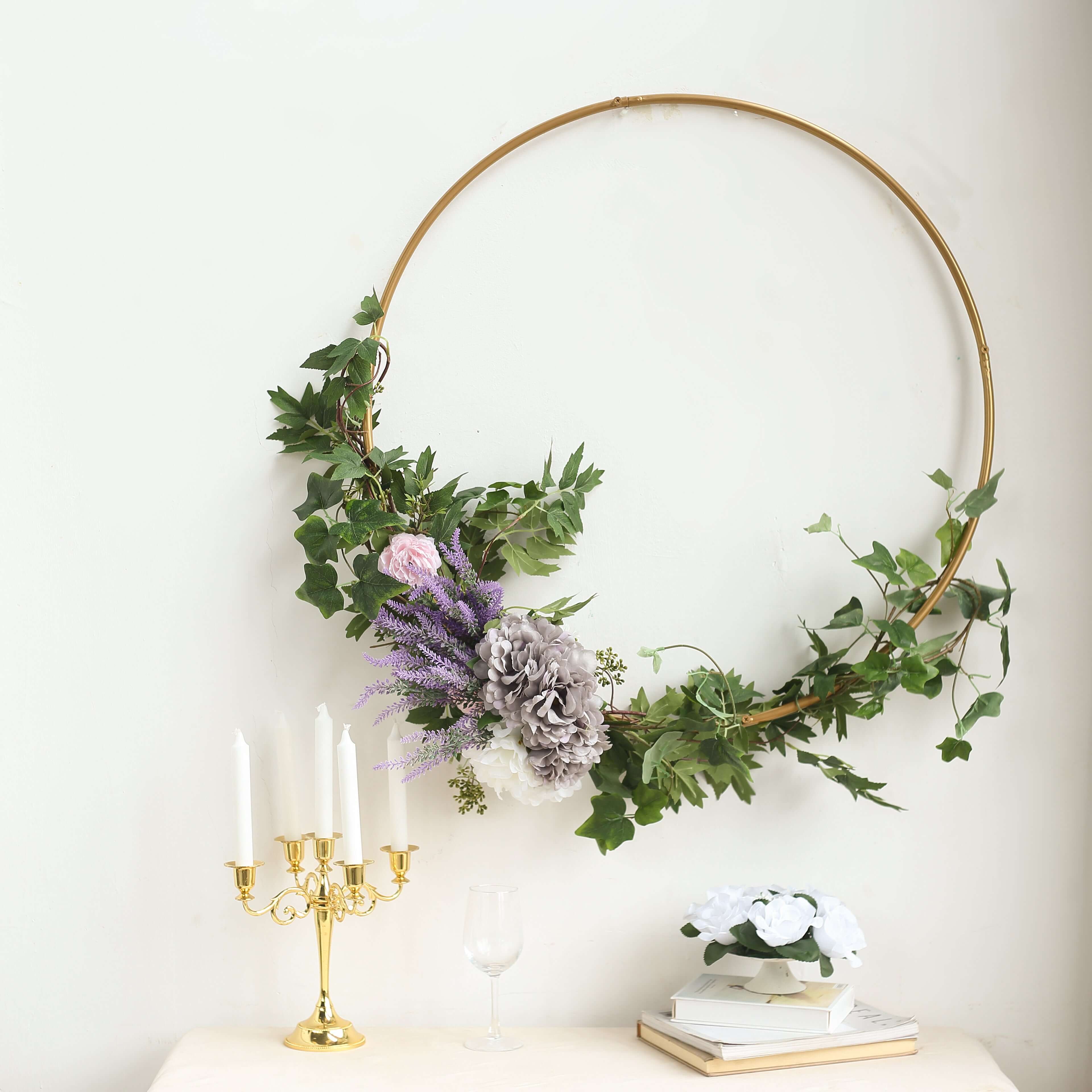 Gold Heavy Duty Metal Hoop Wreath, Floral Hoop 32"