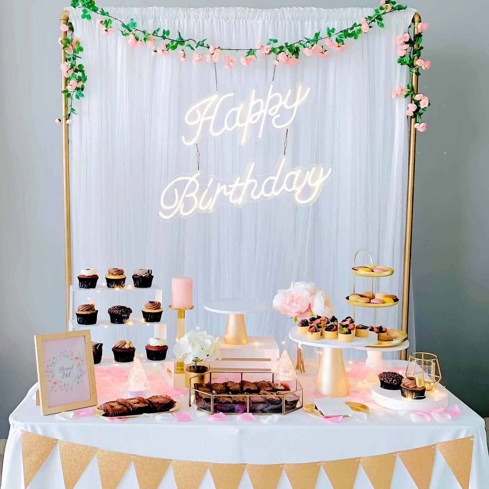 Vibrant and Playful: Happy Birthday Neon Light Sign in Brilliant Colors - Image 2