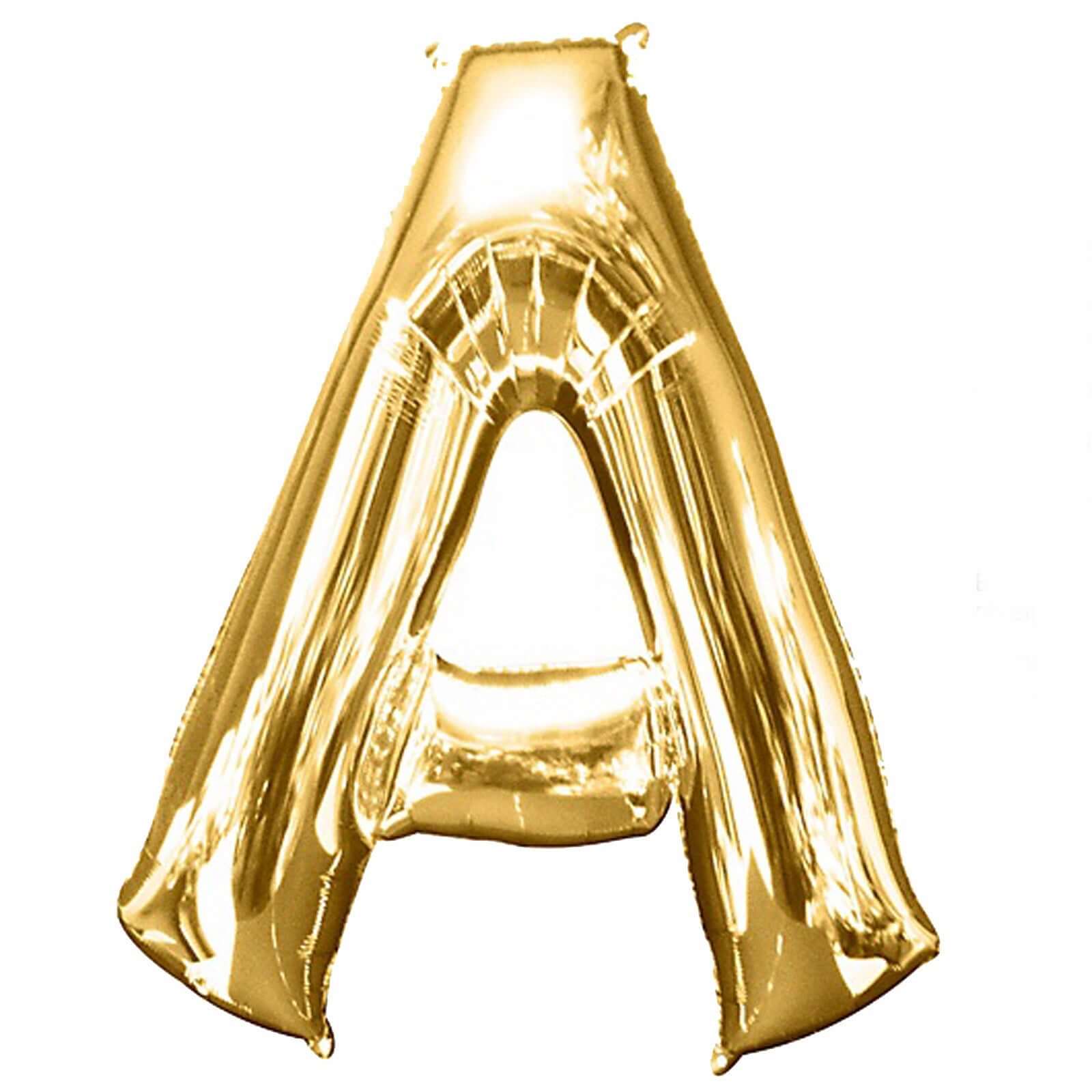 35" Gold Letter and Number Balloons, Shiny Metallic Mylar Foil Helium Air Balloons - Image 3