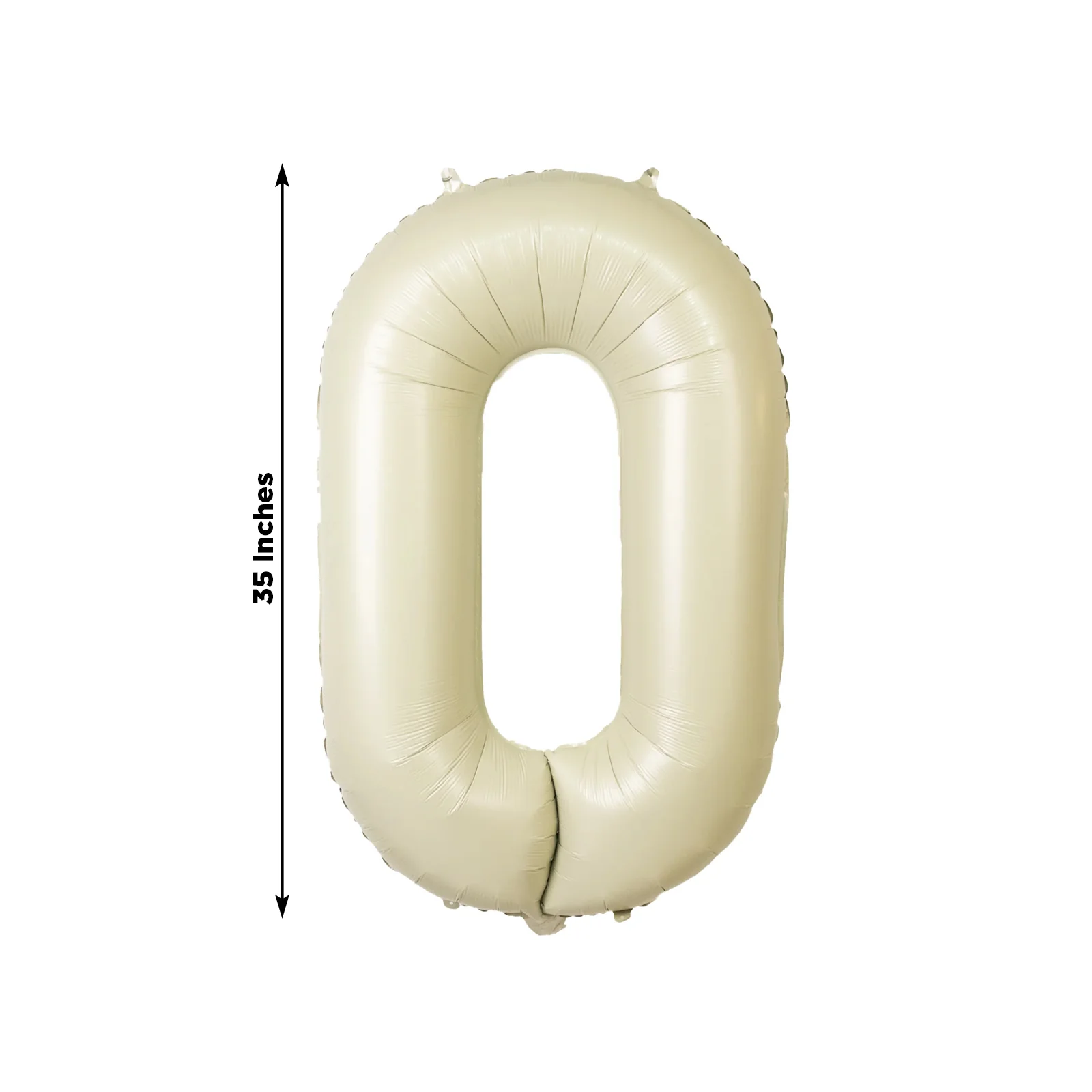 35" Matte Cream Number Balloons 0-9 – Large Mylar Foil Balloons, Air or Helium Fill - Image 2