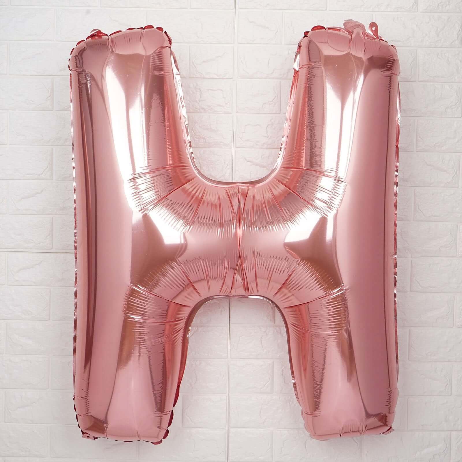 35" Rose Gold Letter and Number Balloons, Metallic Mylar Foil Helium Air Balloons - Image 12