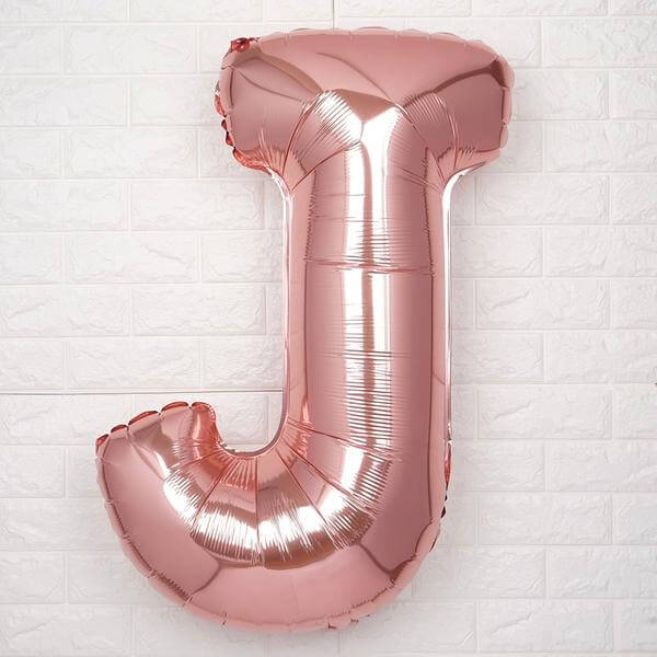 35" Rose Gold Letter and Number Balloons, Metallic Mylar Foil Helium Air Balloons - Image 14