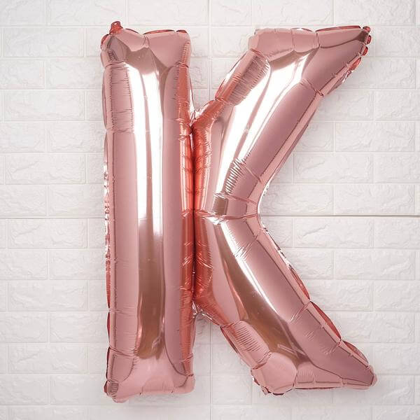 35" Rose Gold Letter and Number Balloons, Metallic Mylar Foil Helium Air Balloons - Image 15