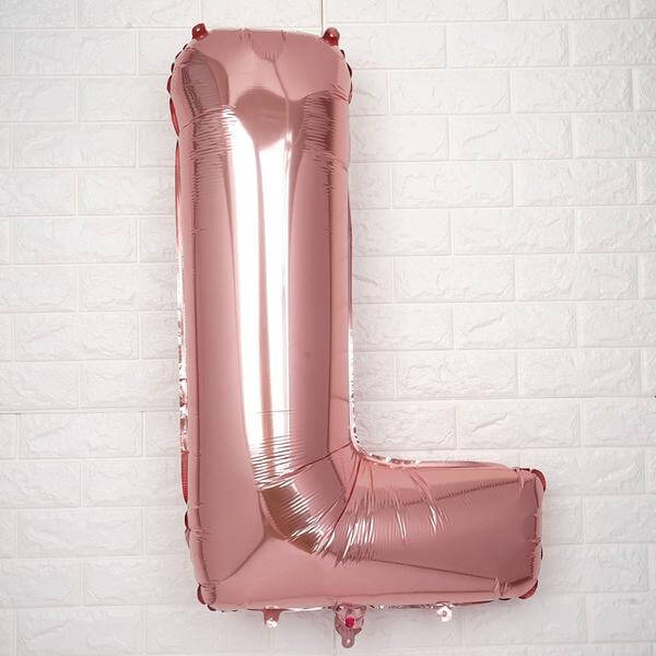 35" Rose Gold Letter and Number Balloons, Metallic Mylar Foil Helium Air Balloons - Image 16