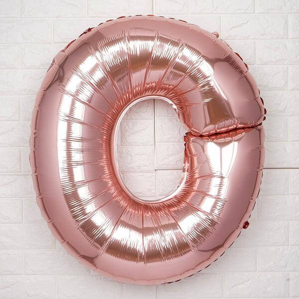 35" Rose Gold Letter and Number Balloons, Metallic Mylar Foil Helium Air Balloons - Image 19