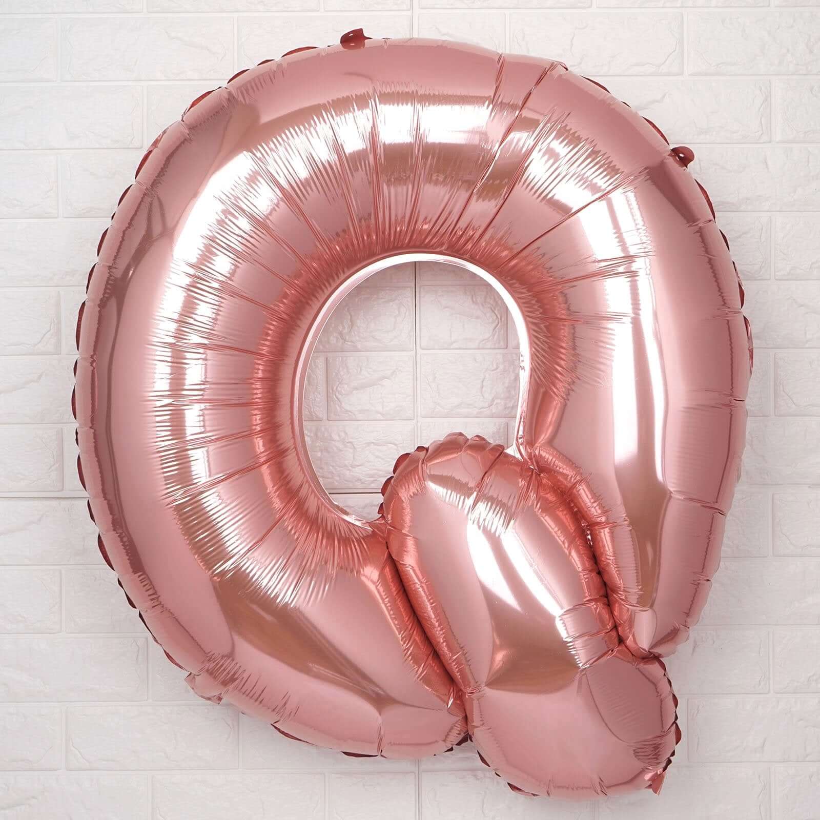 35" Rose Gold Letter and Number Balloons, Metallic Mylar Foil Helium Air Balloons - Image 21