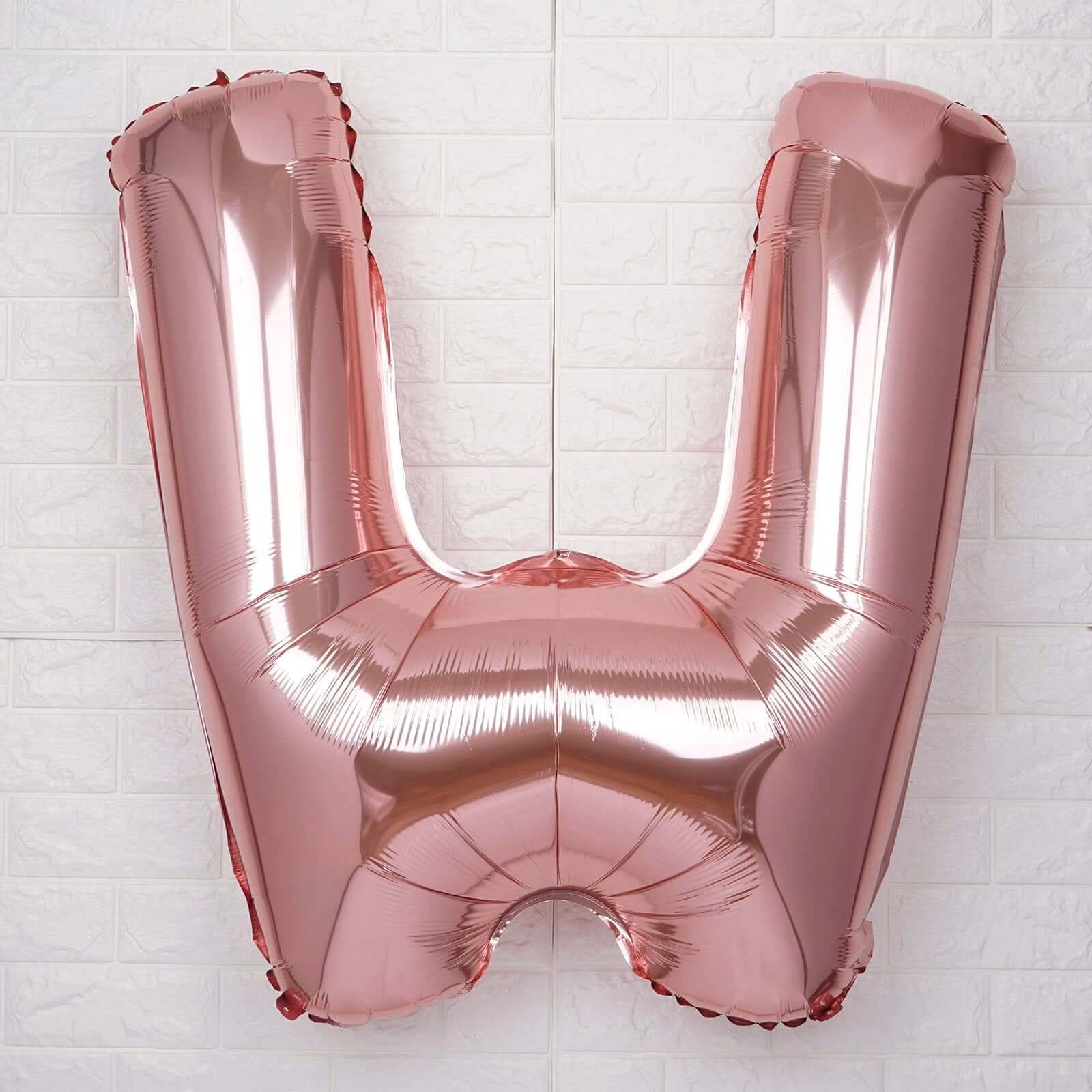 35" Rose Gold Letter and Number Balloons, Metallic Mylar Foil Helium Air Balloons - Image 27