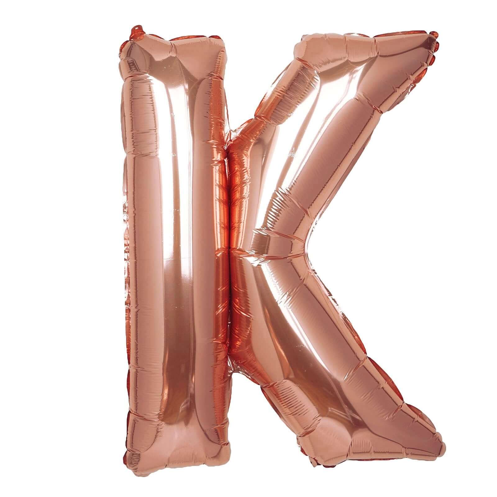 35" Rose Gold Letter and Number Balloons, Metallic Mylar Foil Helium Air Balloons - Image 13