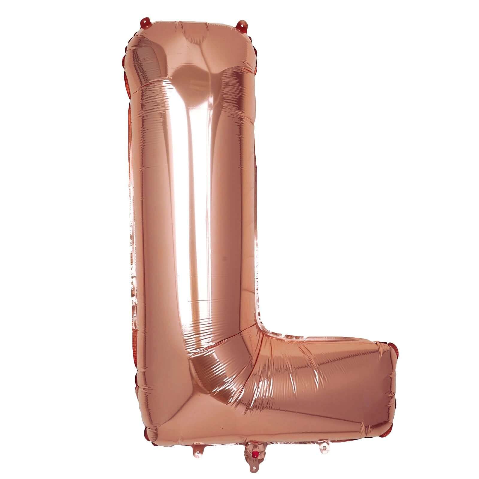 35" Rose Gold Letter and Number Balloons, Metallic Mylar Foil Helium Air Balloons - Image 14