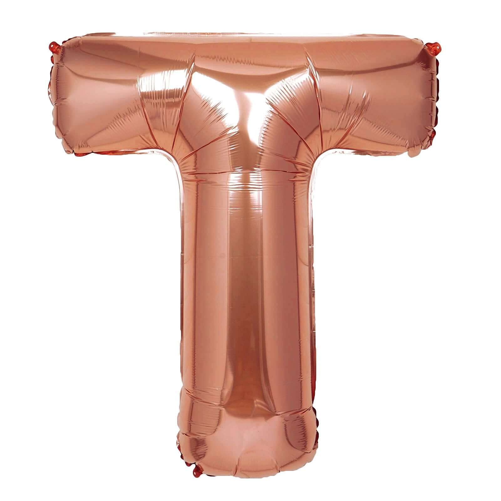 35" Rose Gold Letter and Number Balloons, Metallic Mylar Foil Helium Air Balloons - Image 22