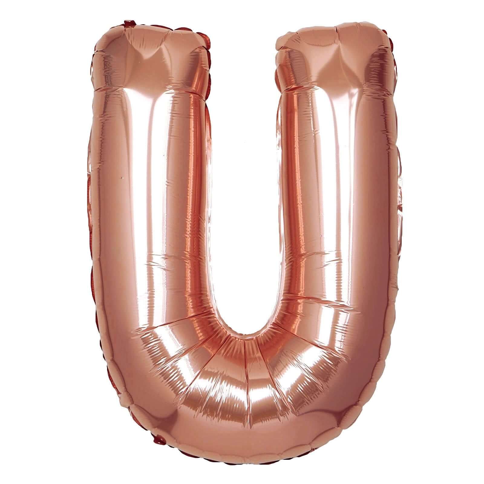 35" Rose Gold Letter and Number Balloons, Metallic Mylar Foil Helium Air Balloons - Image 23