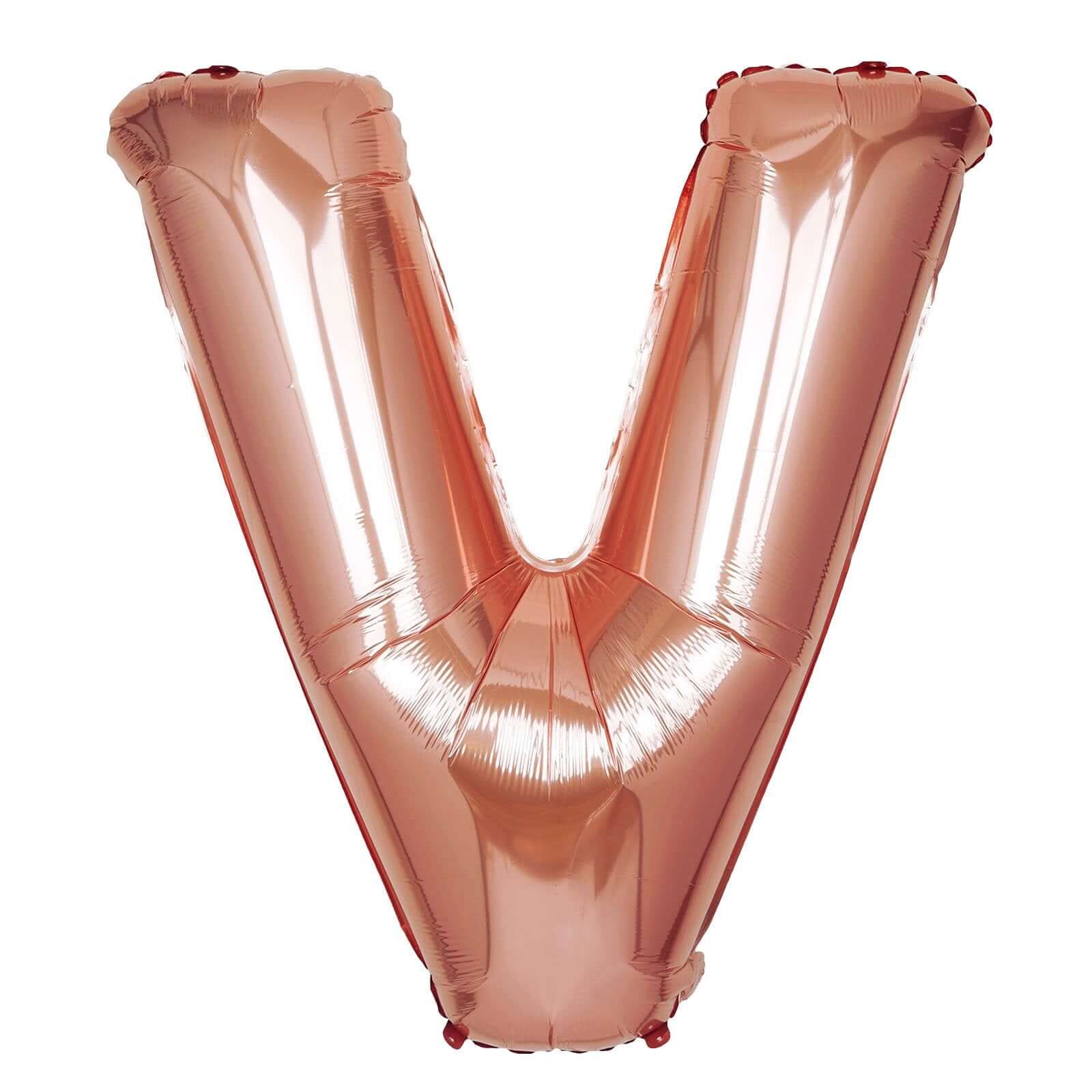 35" Rose Gold Letter and Number Balloons, Metallic Mylar Foil Helium Air Balloons - Image 24