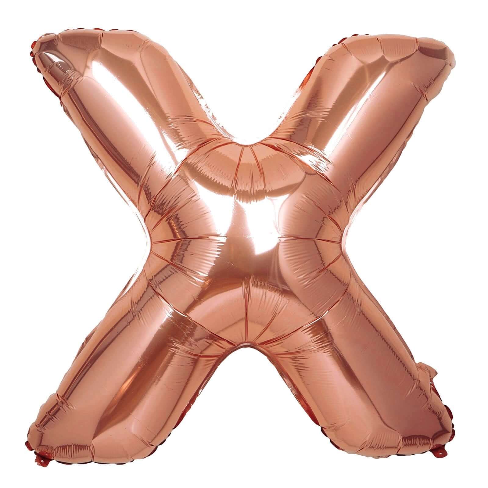35" Rose Gold Letter and Number Balloons, Metallic Mylar Foil Helium Air Balloons - Image 26
