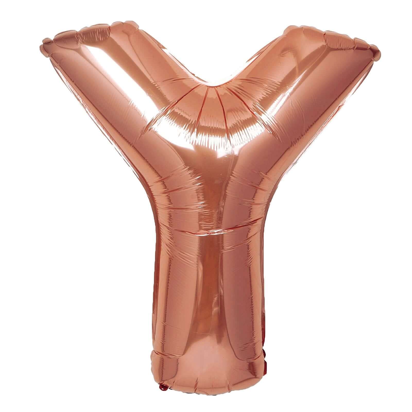 35" Rose Gold Letter and Number Balloons, Metallic Mylar Foil Helium Air Balloons - Image 27