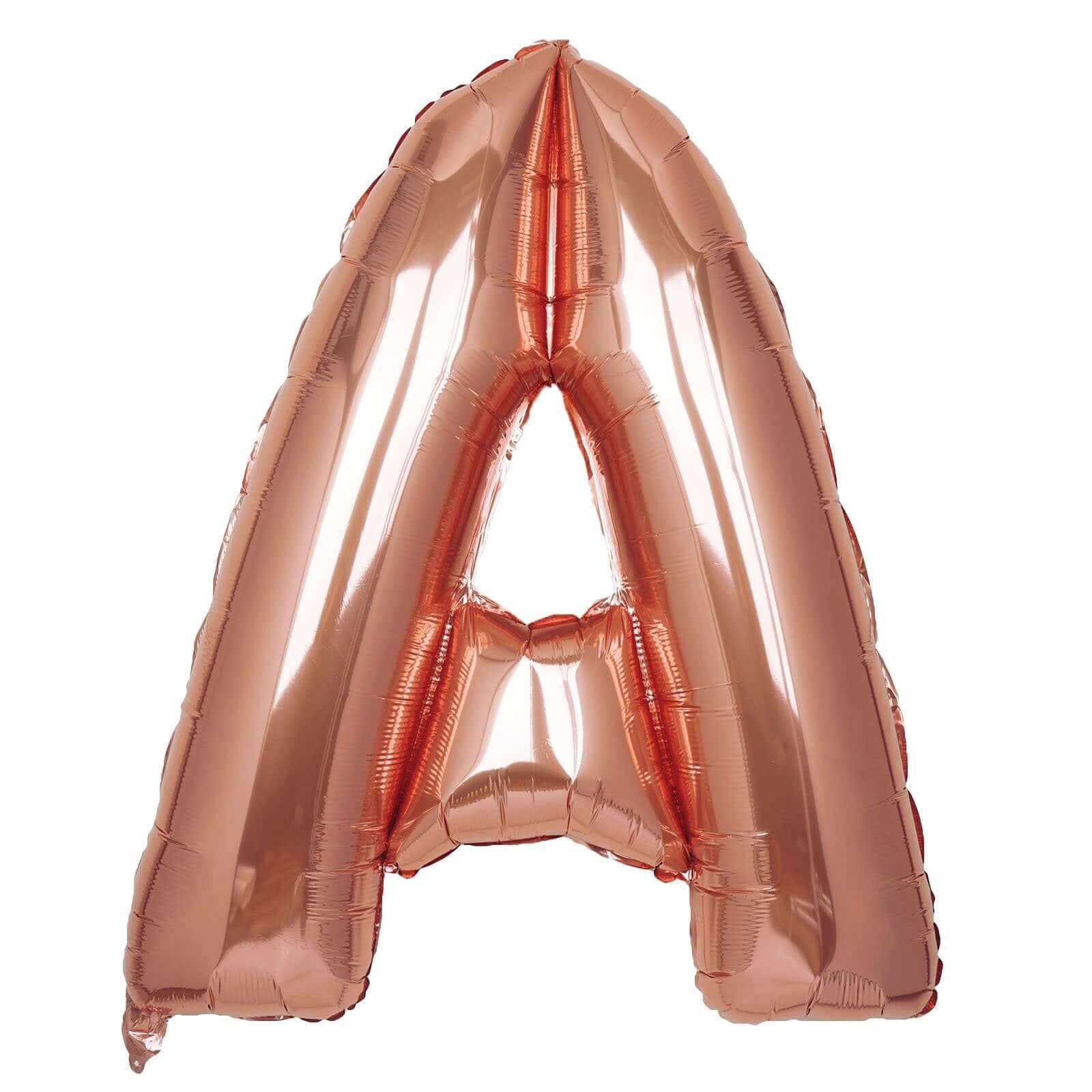 35" Rose Gold Letter and Number Balloons, Metallic Mylar Foil Helium Air Balloons - Image 3