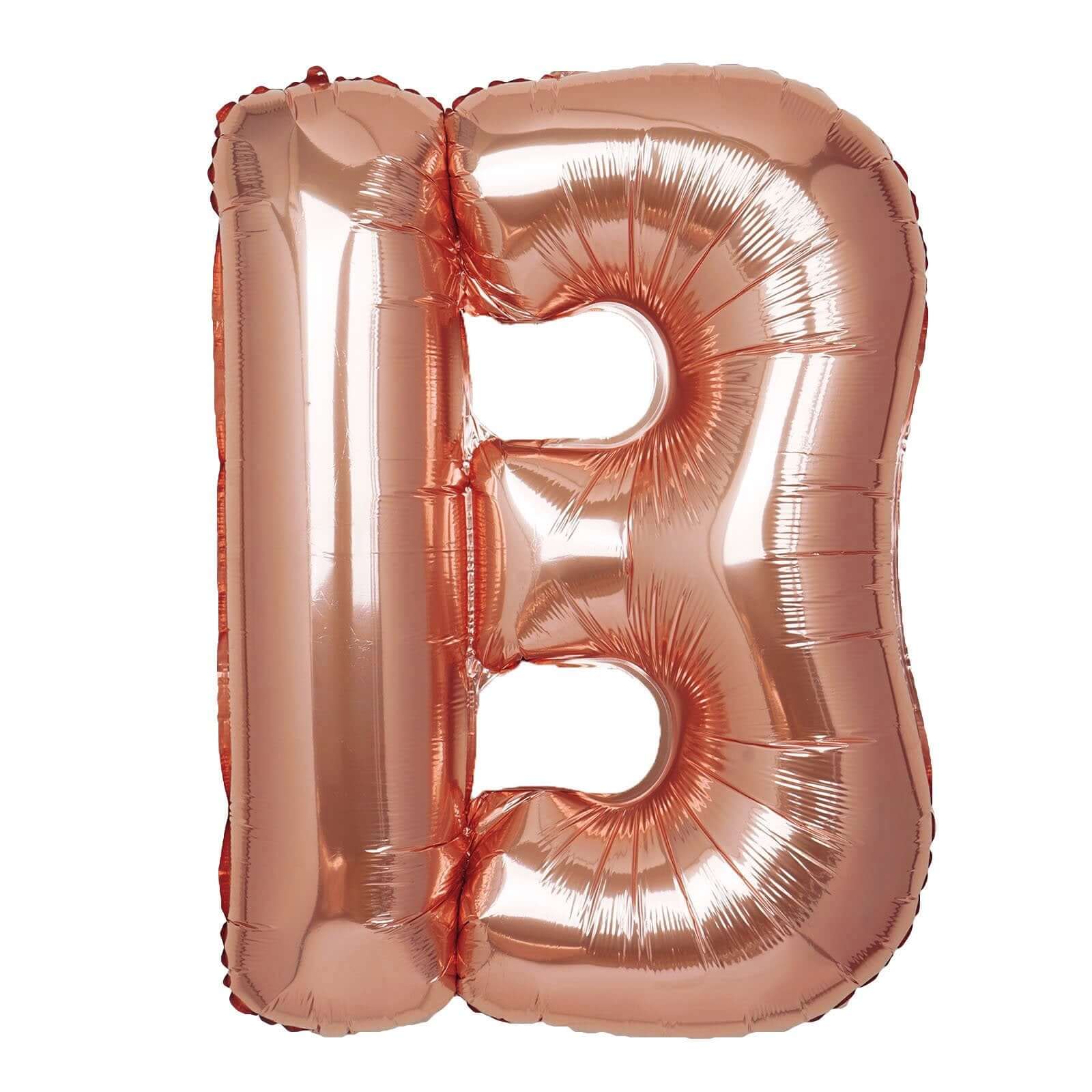 35" Rose Gold Letter and Number Balloons, Metallic Mylar Foil Helium Air Balloons - Image 4
