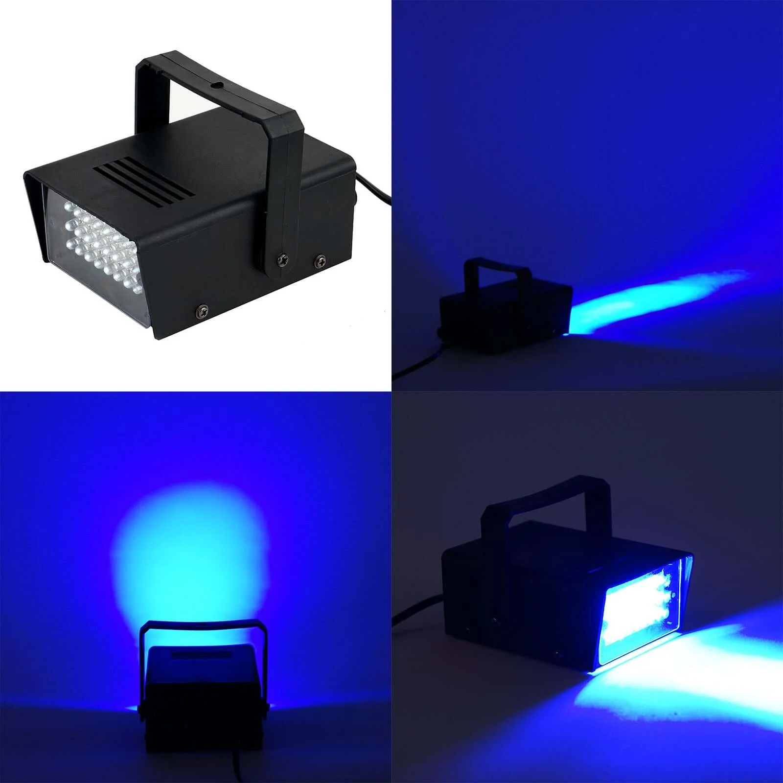 Mini Bright Blue Strobe Light with 24 LEDs, Stage Backdrop Uplight with Variable Flash & Speed Control 35W - Image 2
