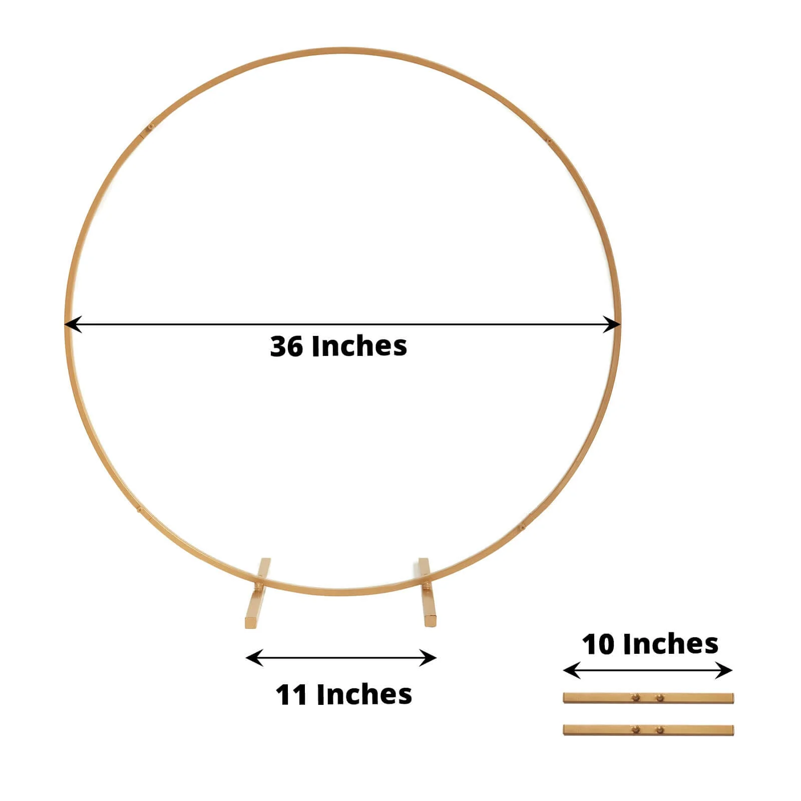 Gold Metal Round Hoop Wedding Centerpiece, Self Standing Table Floral Wreath Frame 36" - Image 3
