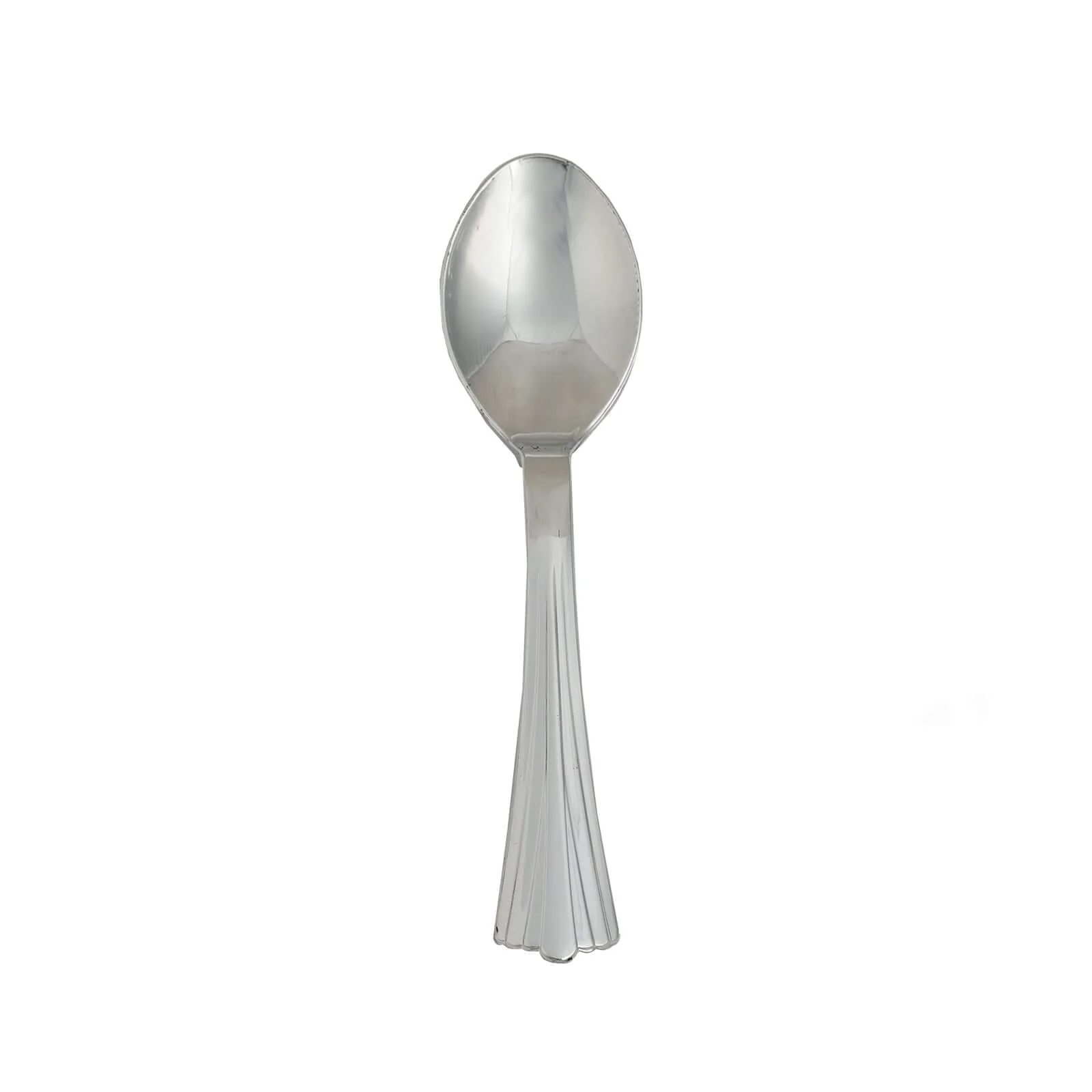 36-Pack Plastic Tea Coffee Spoons 5" Light Silver Heavy Duty with Fluted Handles - Disposable Utensils - Image 7