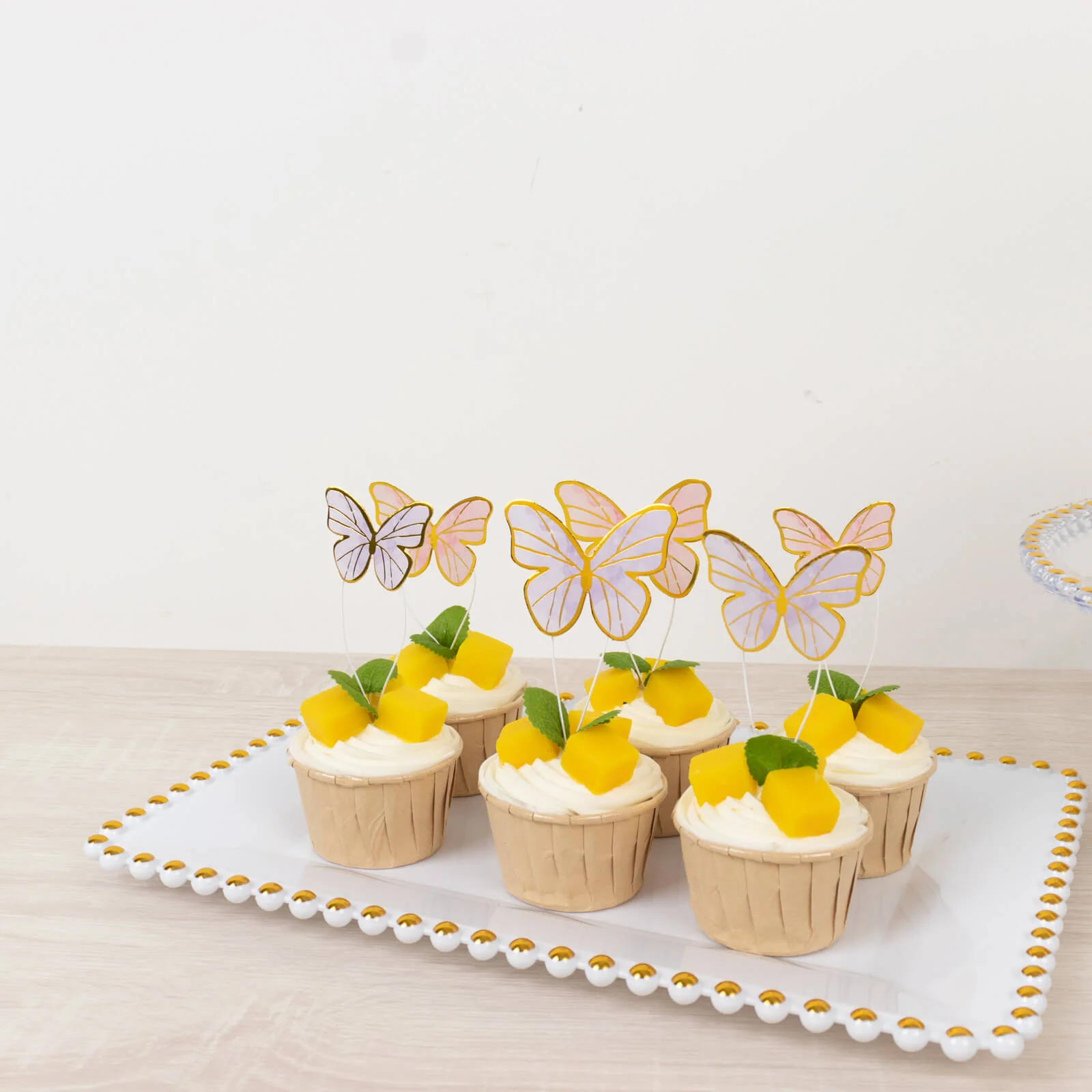64 Pcs 3D Butterfly Cake Toppers with Gold Edges – Pink & Purple Double Layer Cupcake Decorations for Birthdays, Weddings, Baby Showers – Assorted Sizes - Image 4