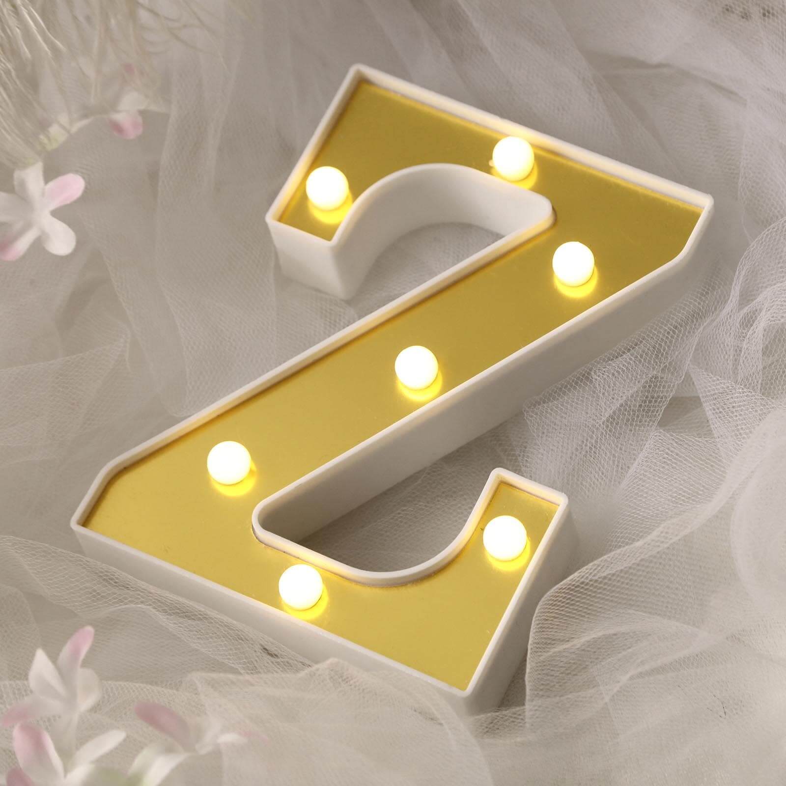 3D Marquee Letter "Z" Gold with Warm White 7 LED Lights 6" - Light-Up Accent for Displays - Image 7