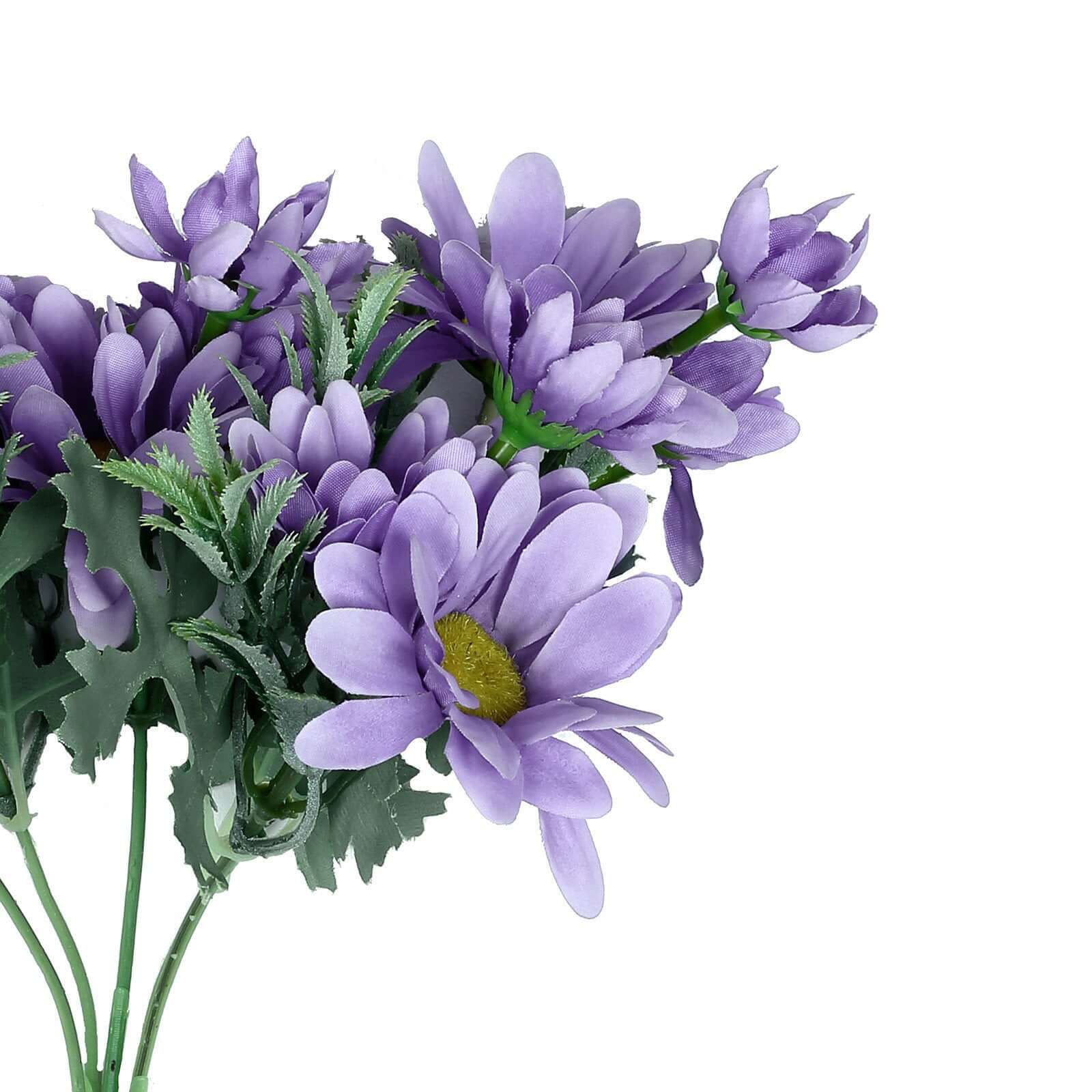 4 Bushes Lavender Lilac Artificial Silk Daisy Flower Bouquet Branches 11" - Image 12