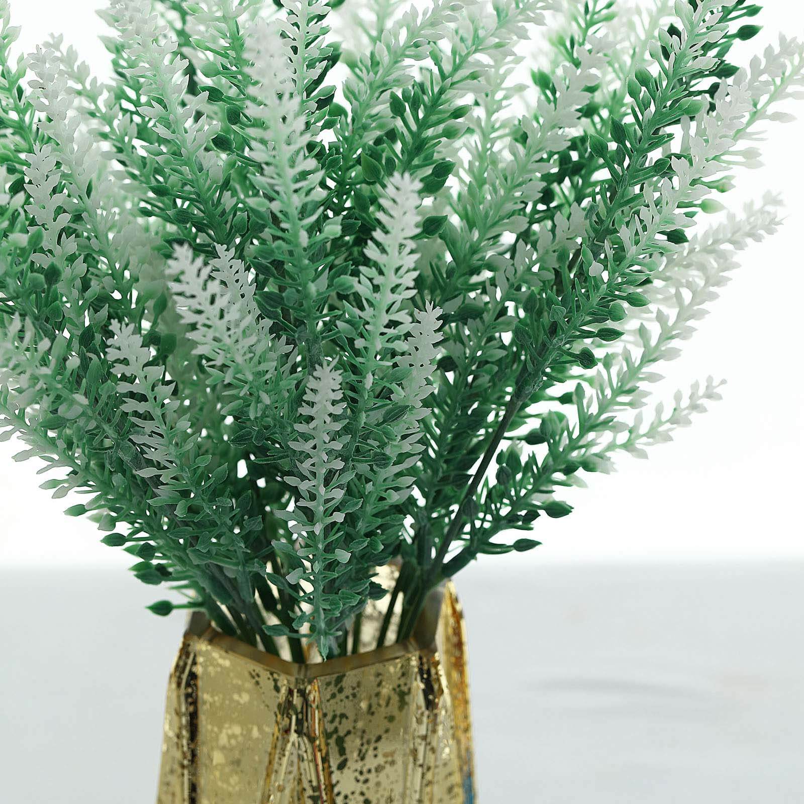 4 Bushes Green/White Artificial Lavender Flower Plant Stems Greenery 14" - Image 10