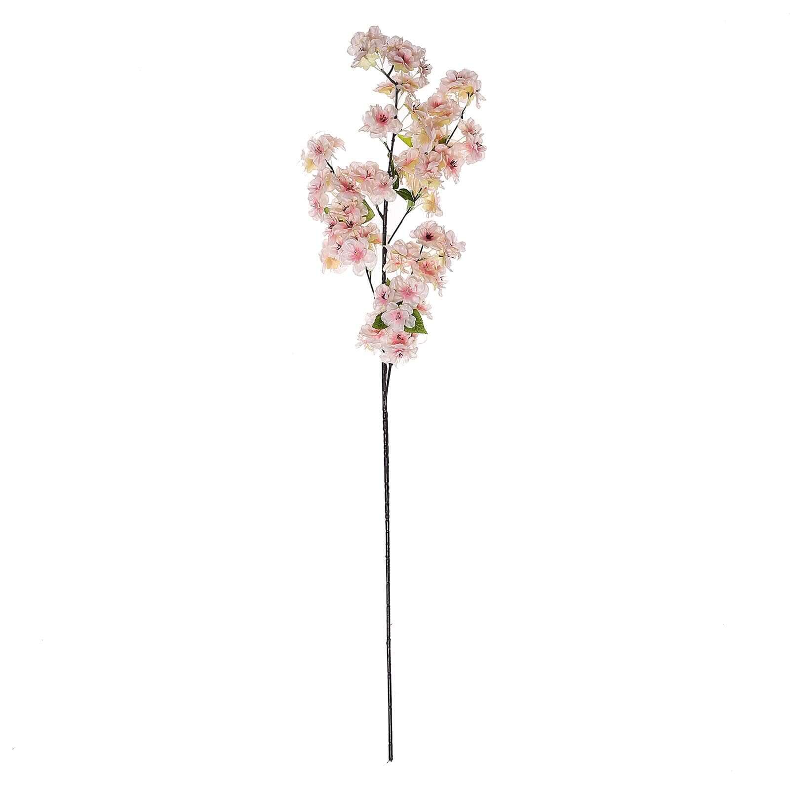 4 Bushes Blush Artificial Silk Cherry Blossom Flowers 40" Tall - Image 7