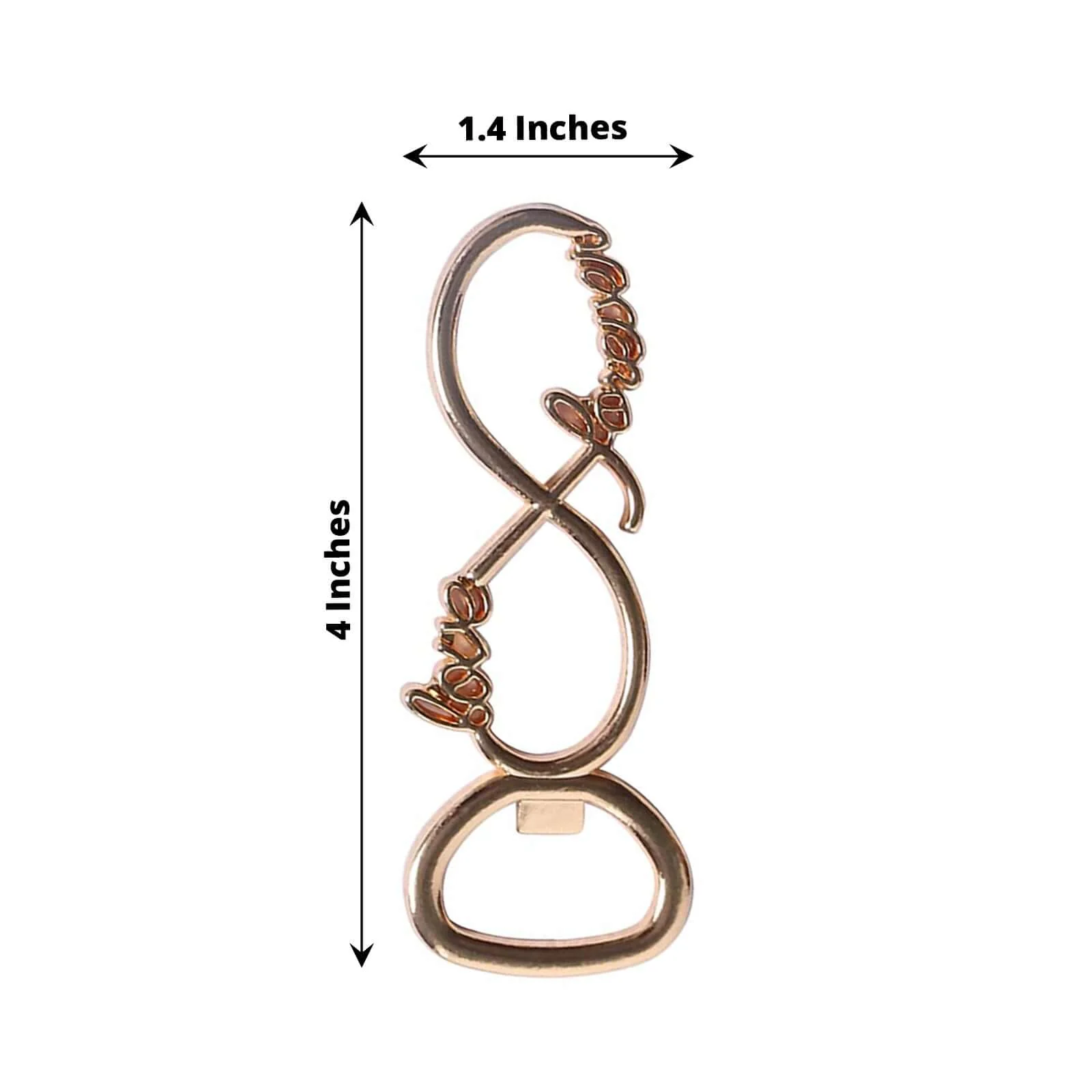 Gold Metal Infinity Sign "Love Forever" Bottle Opener Party Favors, Pre-Packed Wedding Souvenir Gift 4" - Image 3