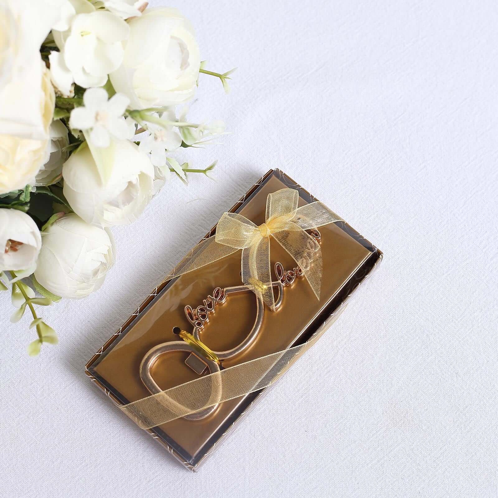 Gold Metal Infinity Sign "Love Forever" Bottle Opener Party Favors, Pre-Packed Wedding Souvenir Gift 4" - Image 9