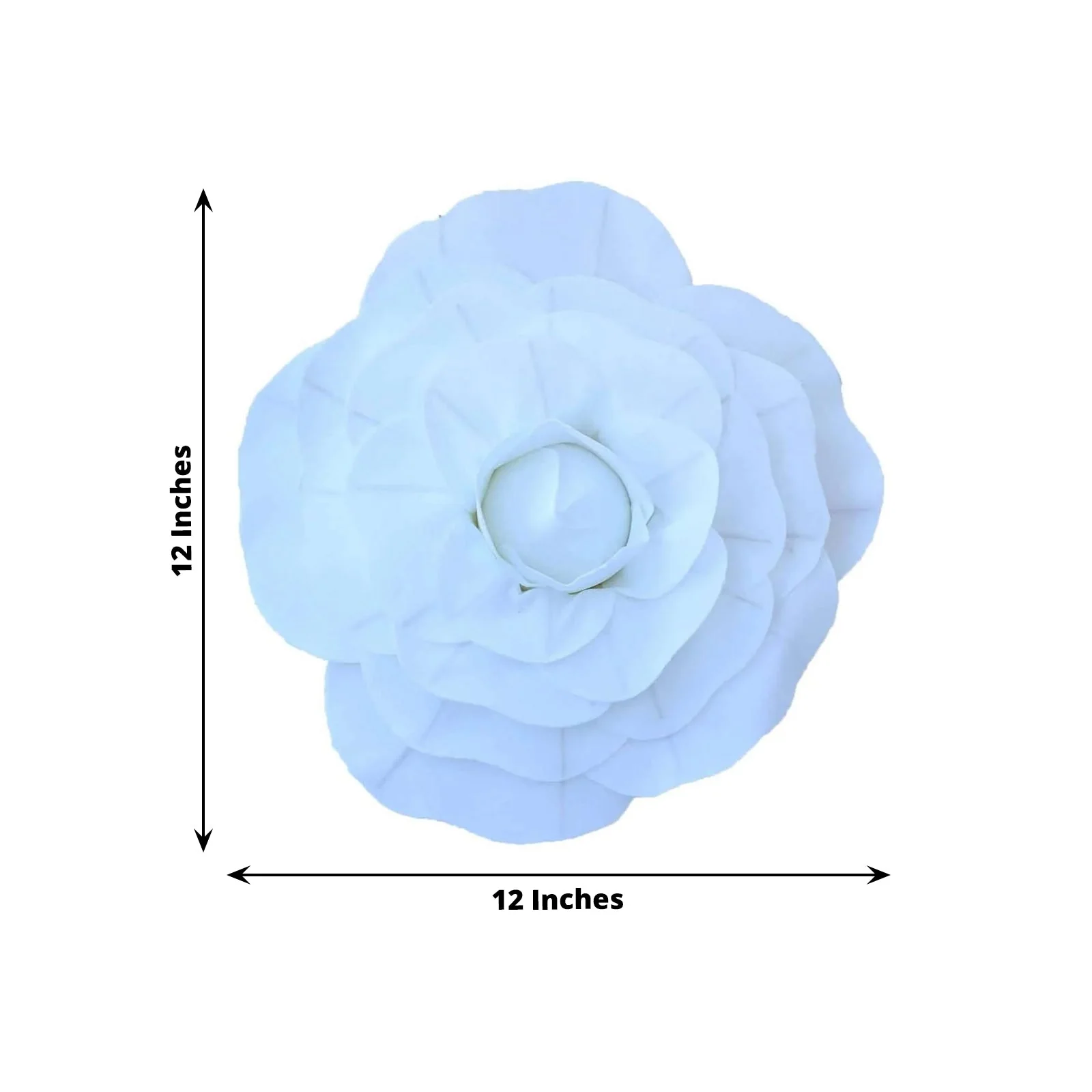 4 Pack Large White Real Touch Artificial Foam DIY Craft Roses 12" - Image 3