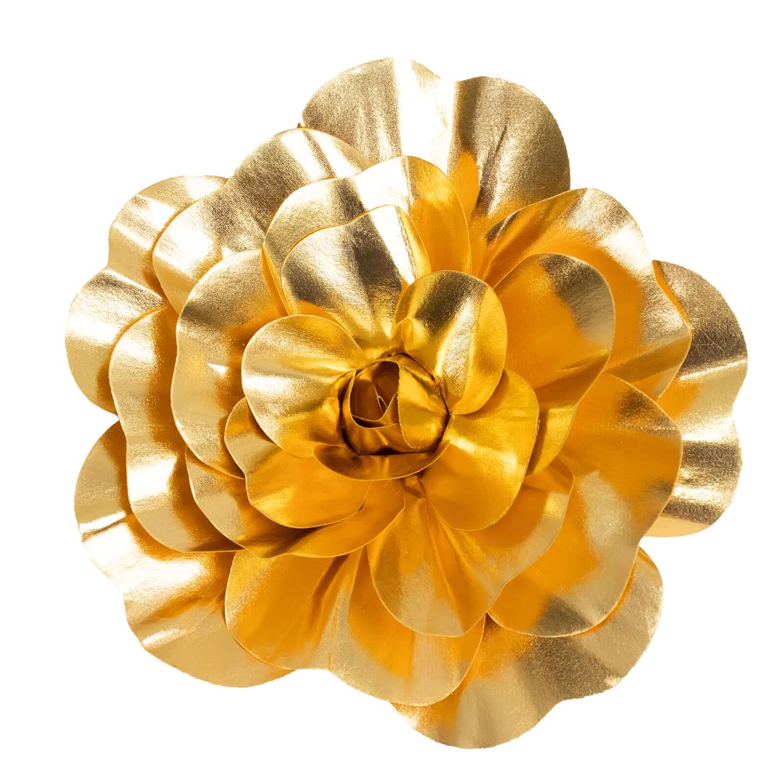 4 Pack Large Metallic Gold Real Touch Artificial Foam DIY Craft Roses 16" - Image 6