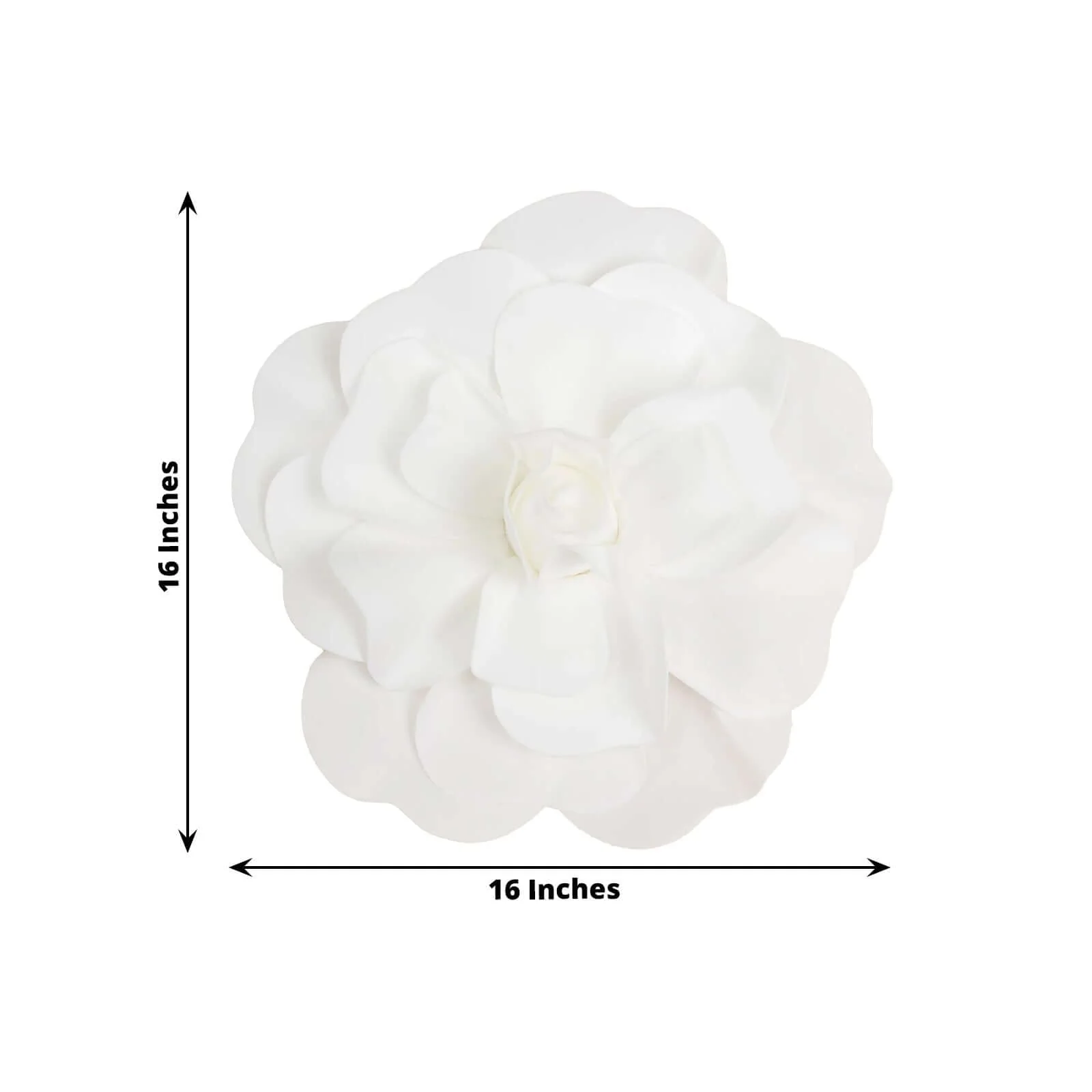 4 Pack Large White Real Touch Artificial Foam DIY Craft Roses 16" - Image 3