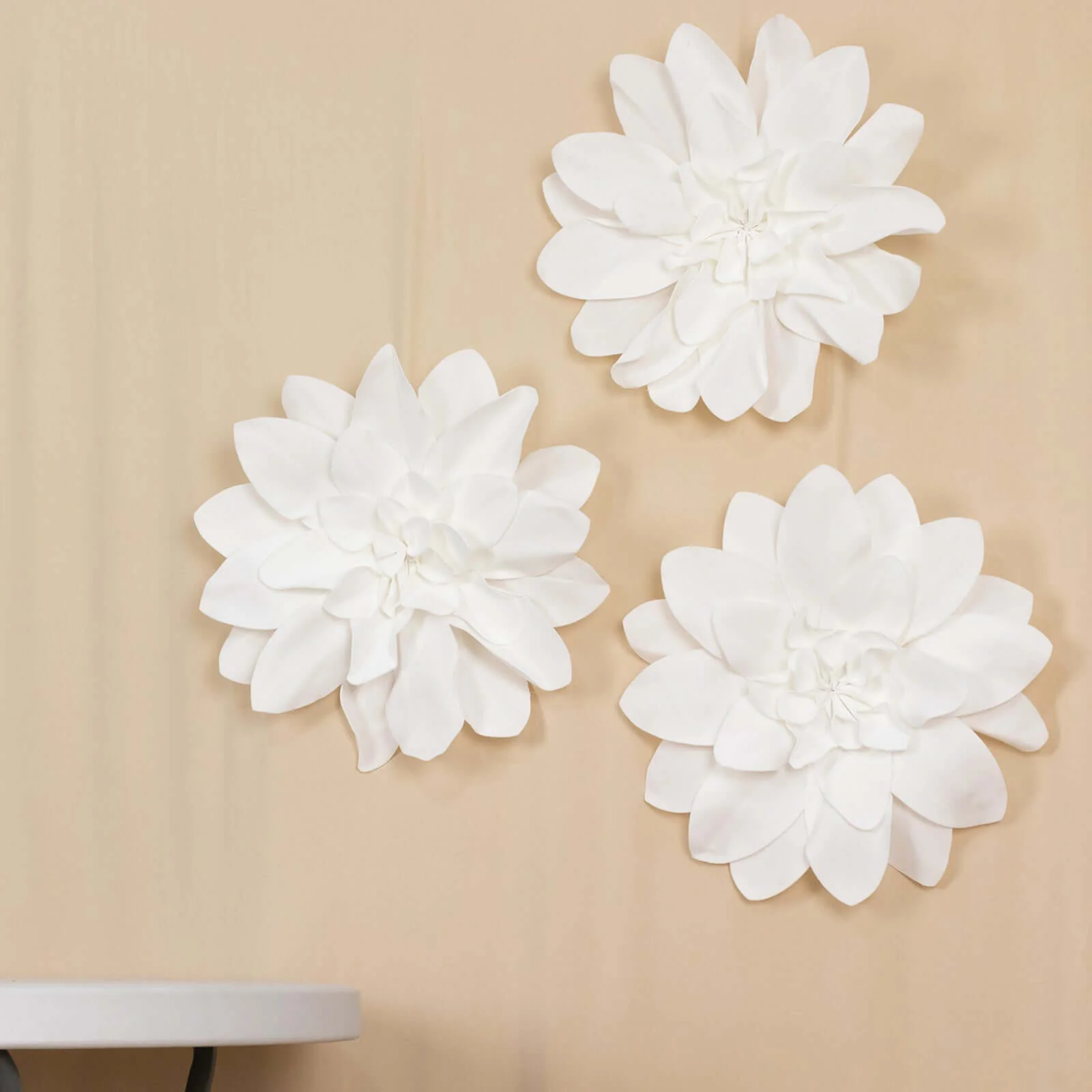 4 Pack White Real-Like Soft Foam Craft Daisy Flower Heads 16" - Image 6