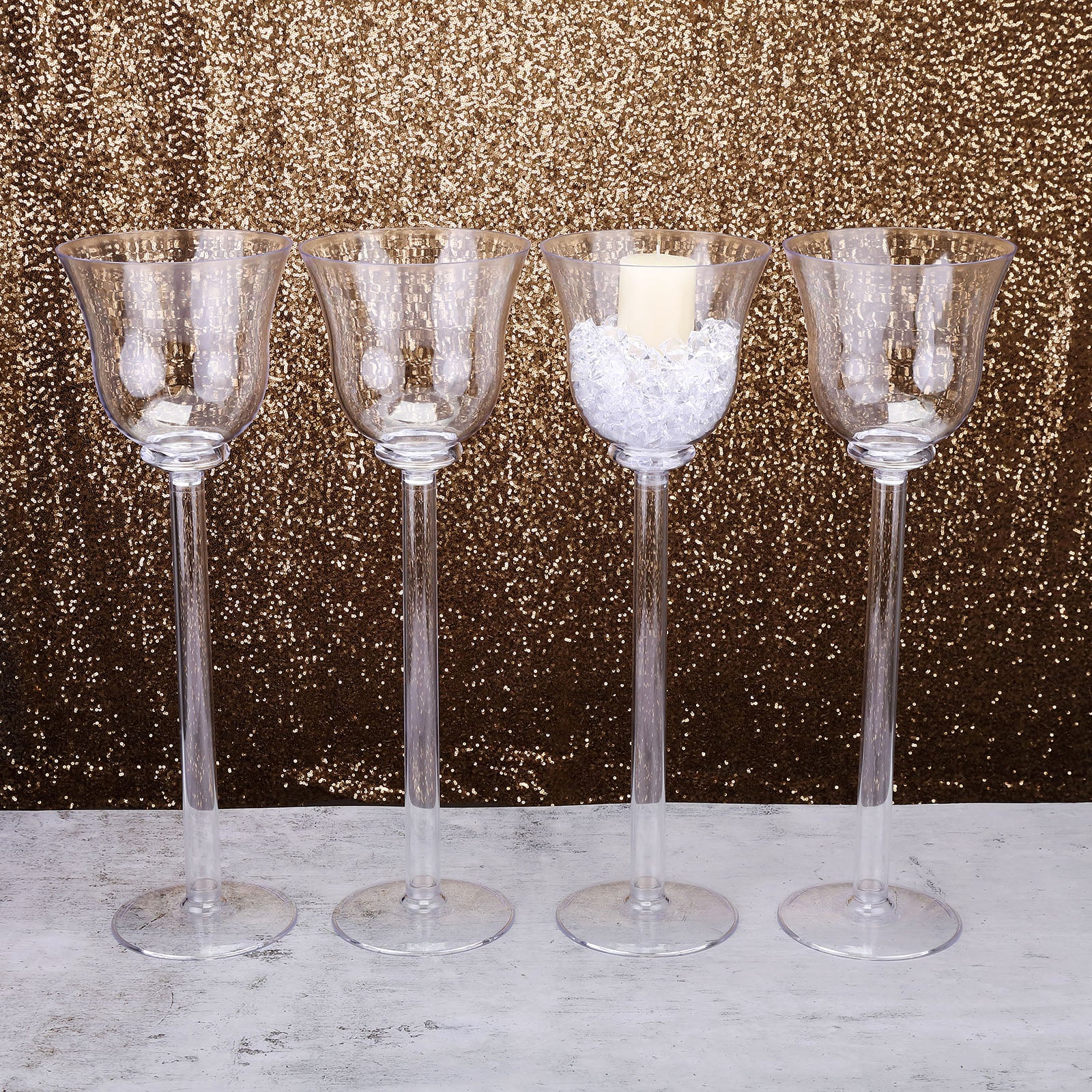 4 Pack Cup Flower Vase With Fillable Stem 18" - Image 2