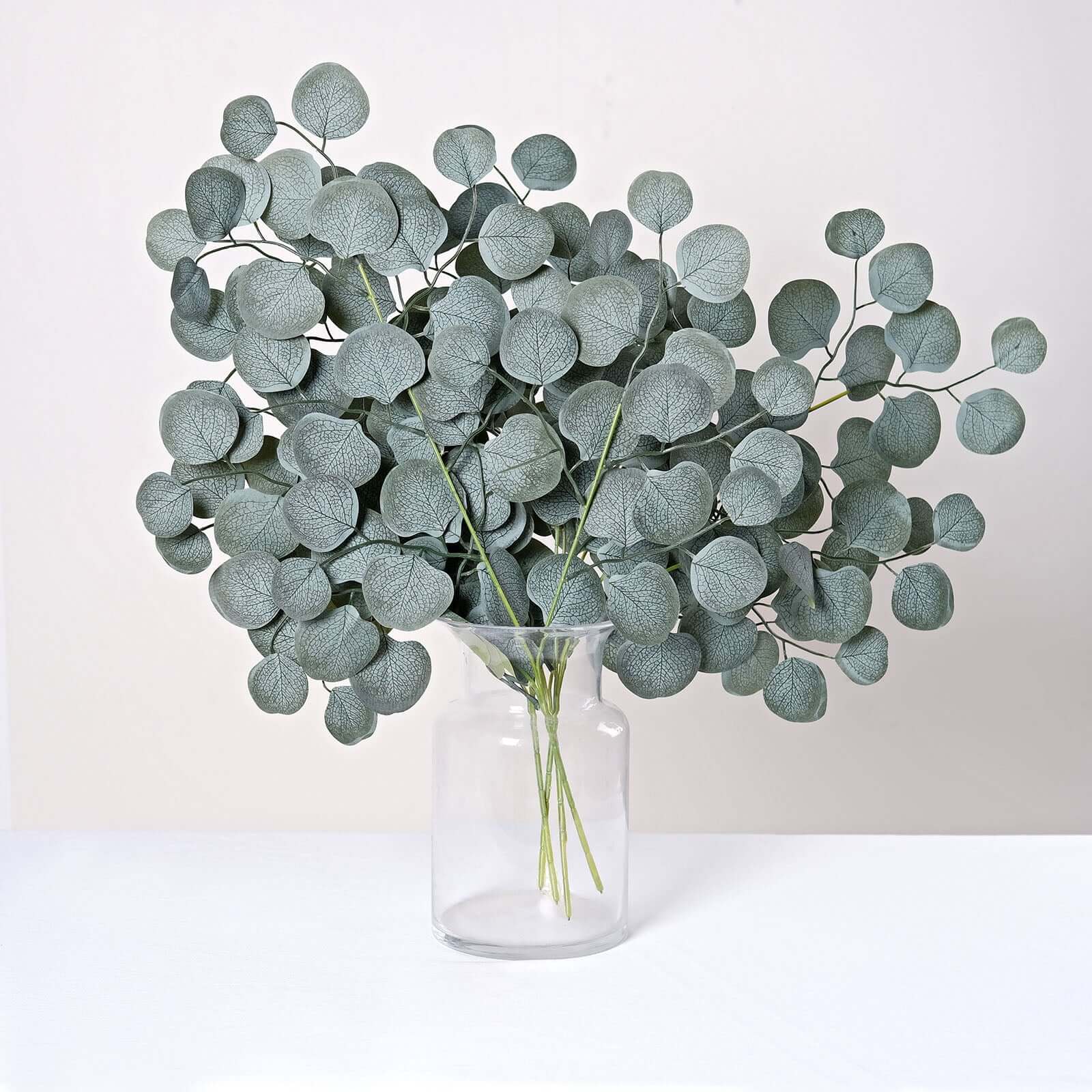 4 Pack Real Touch Frosted Green Artificial Silk Eucalyptus Leaf Stems 25" - Image 10