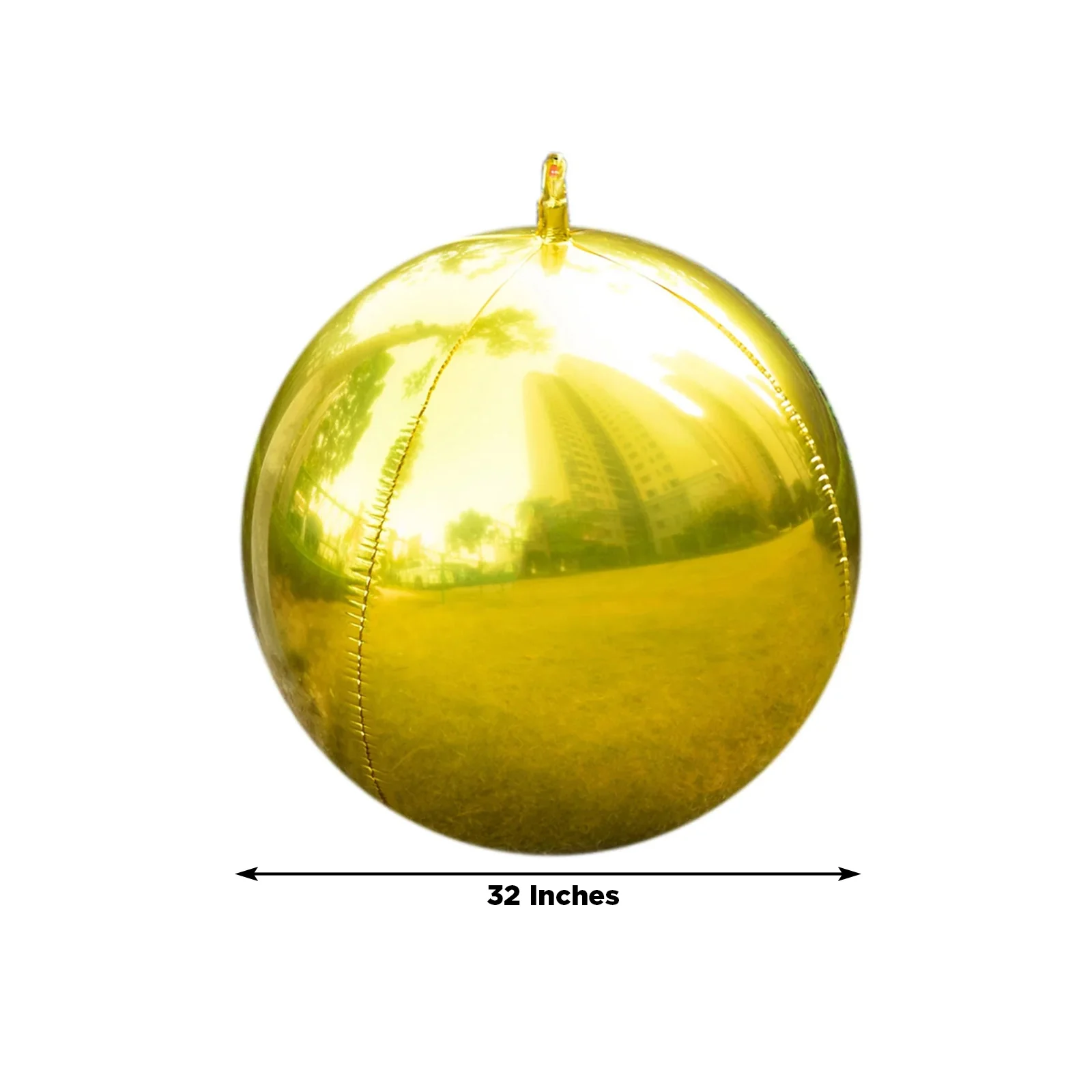 4-Pack 32" Orbz Mylar Foil Balloons, Metallic Gold Large Round Sphere Helium or Air-Filled Party Decorations - Image 3