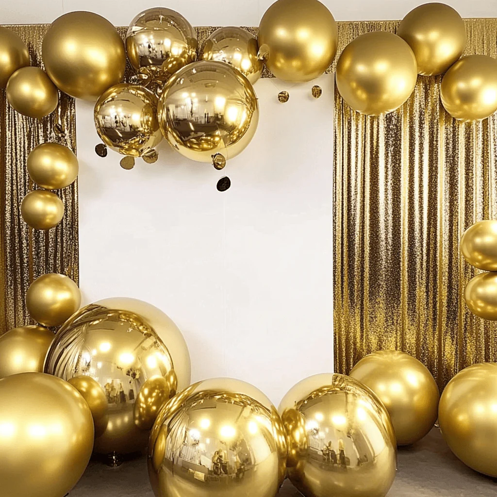 4-Pack 32" Orbz Mylar Foil Balloons, Metallic Gold Large Round Sphere Helium or Air-Filled Party Decorations - Image 8