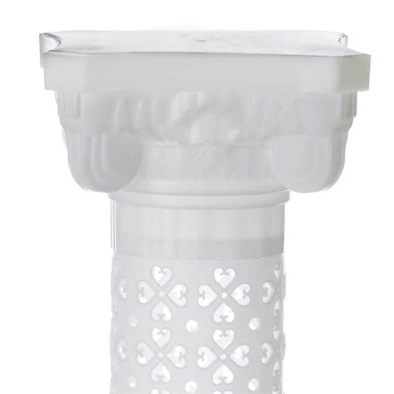 4 Pack White Height Adjustable Artistic Venetian Roman Wedding Inspired Pedestal Column Plant Stand - PVC 42" - Image 6