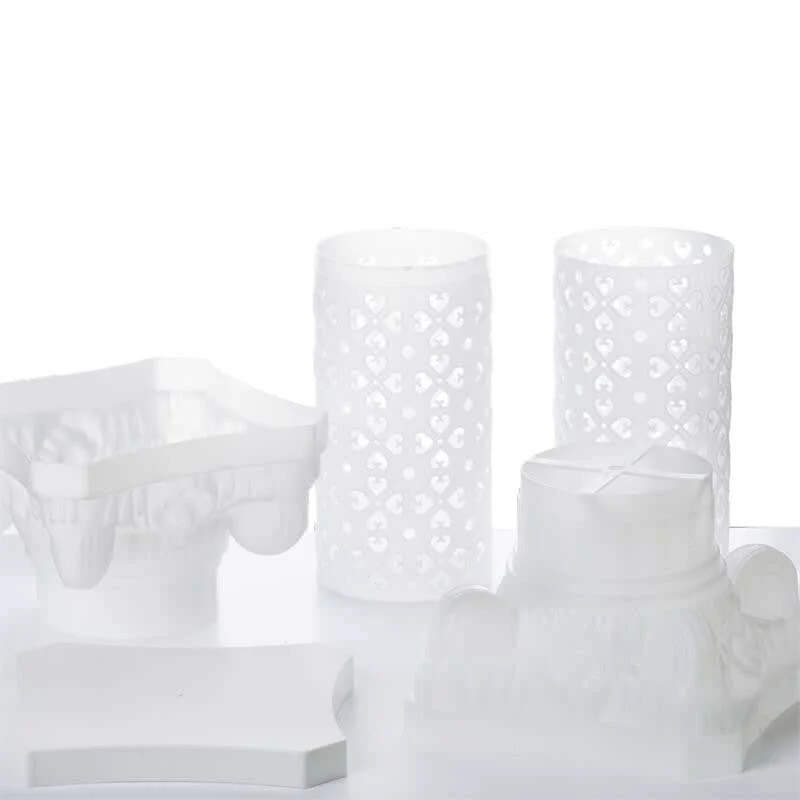 4 Pack White Height Adjustable Artistic Venetian Roman Wedding Inspired Pedestal Column Plant Stand - PVC 42" - Image 7